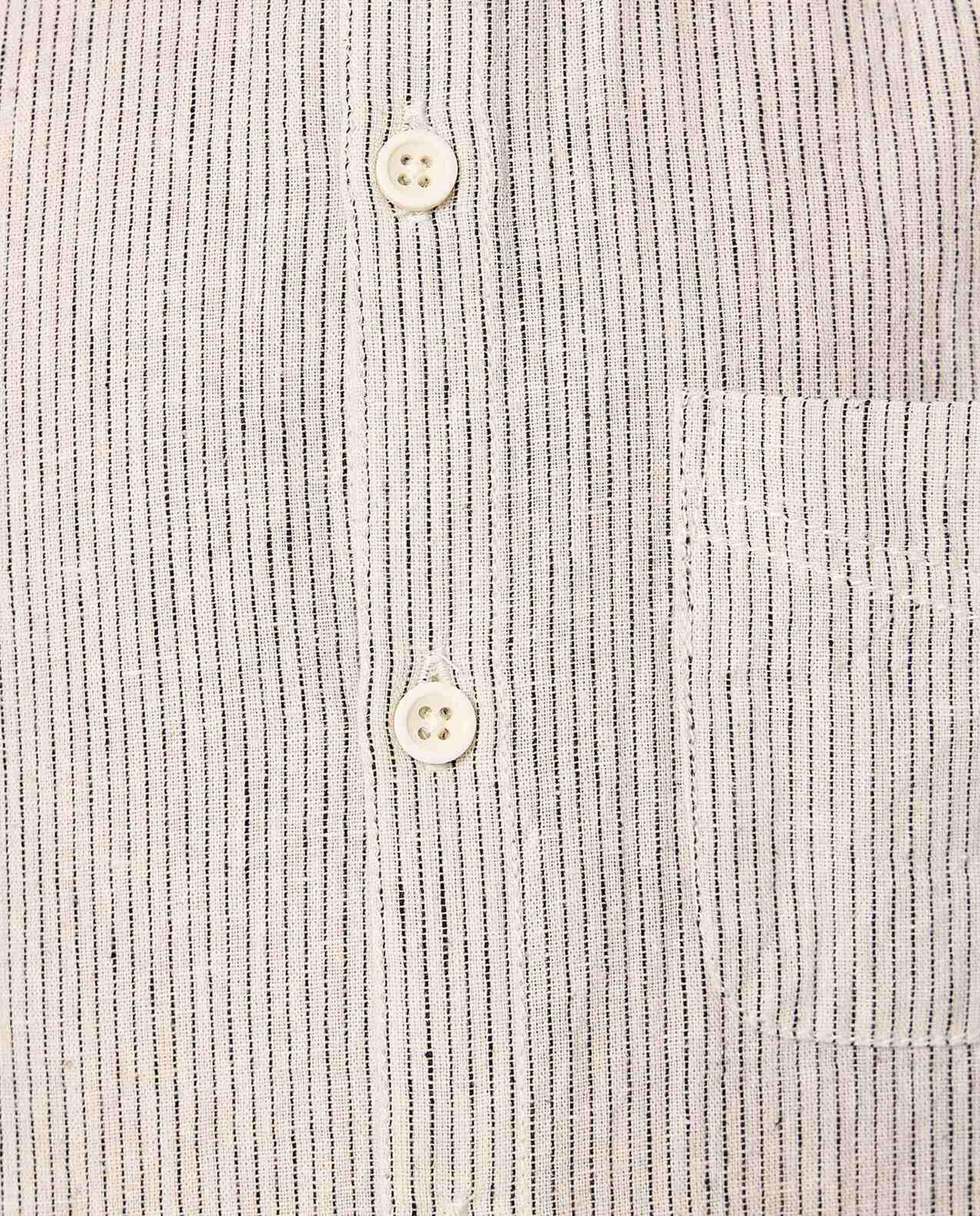 Striped Shirt with Mandarin Collar and Long Sleeves