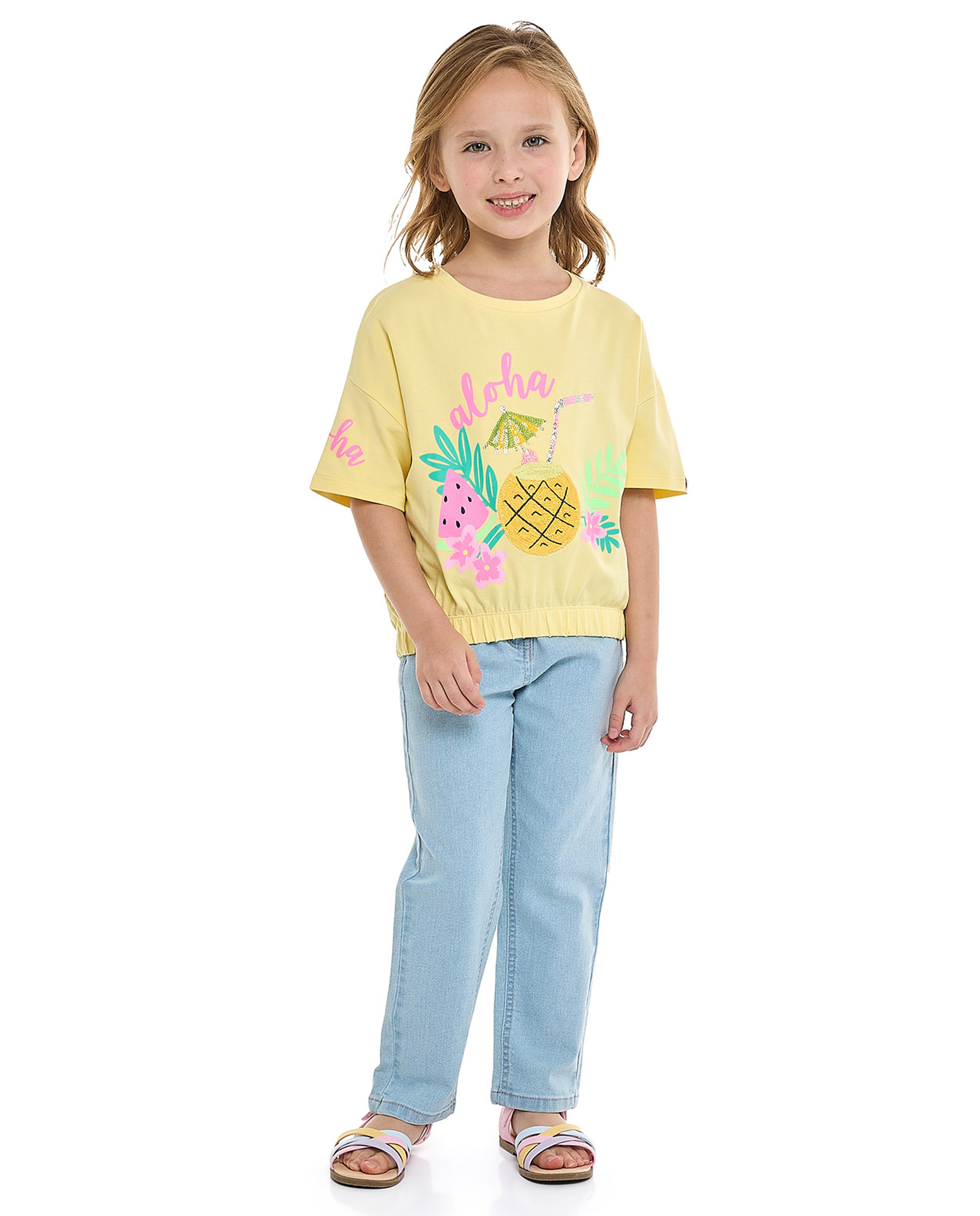 Printed T-Shirt with Crew Neck and Short Sleeves