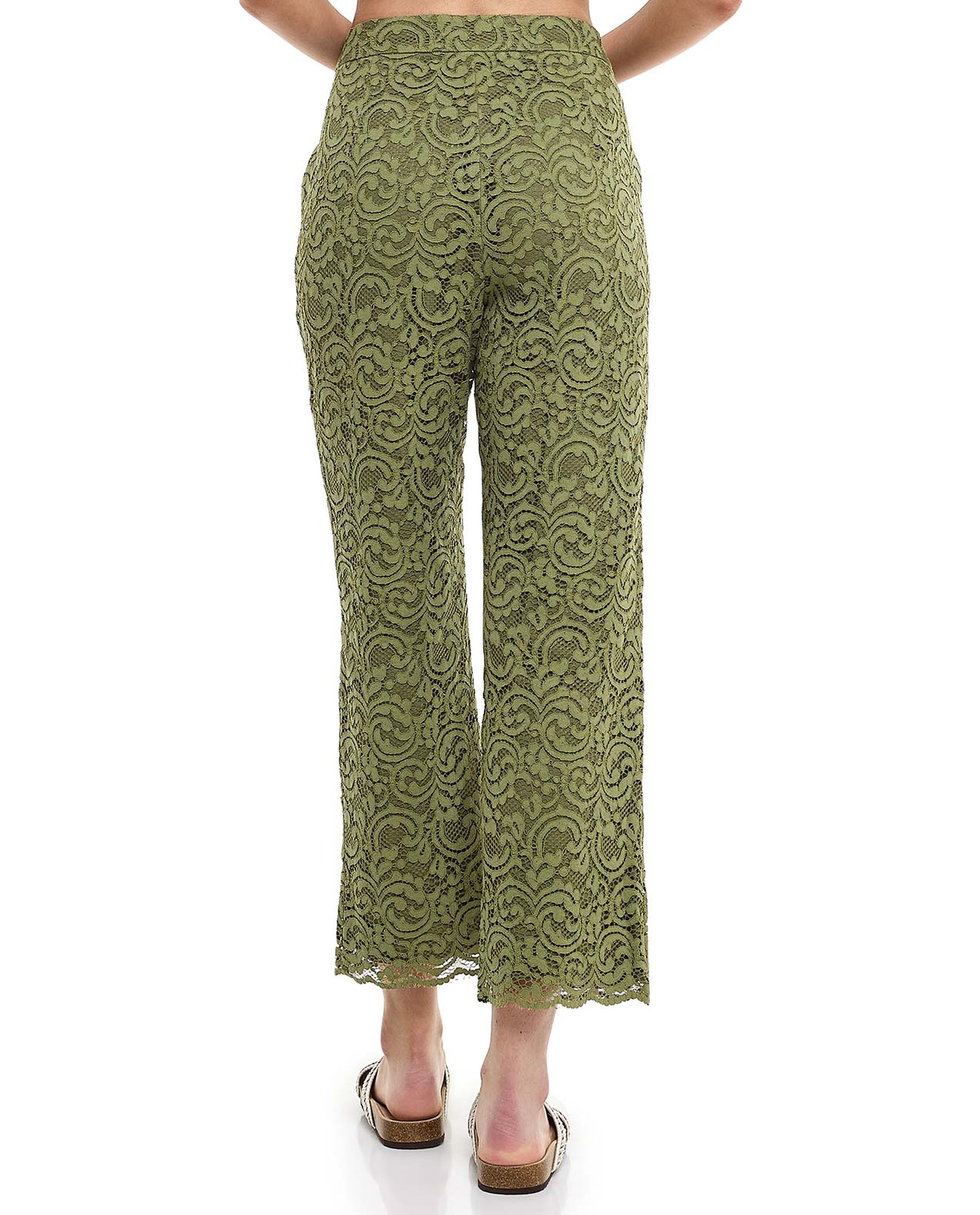 Lace Shirt with Classic Collar and Short Sleeves