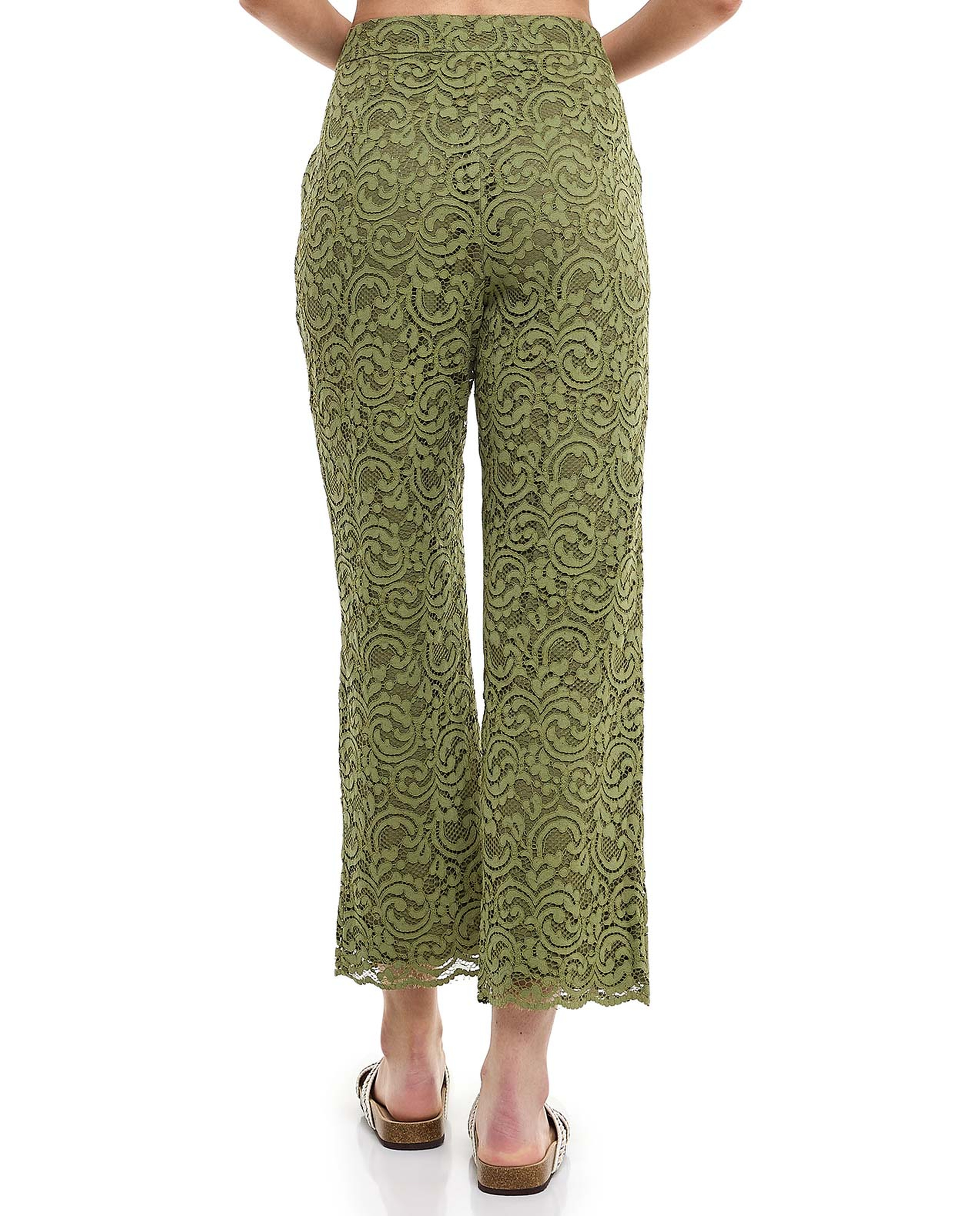 Lace Shirt with Classic Collar and Short Sleeves