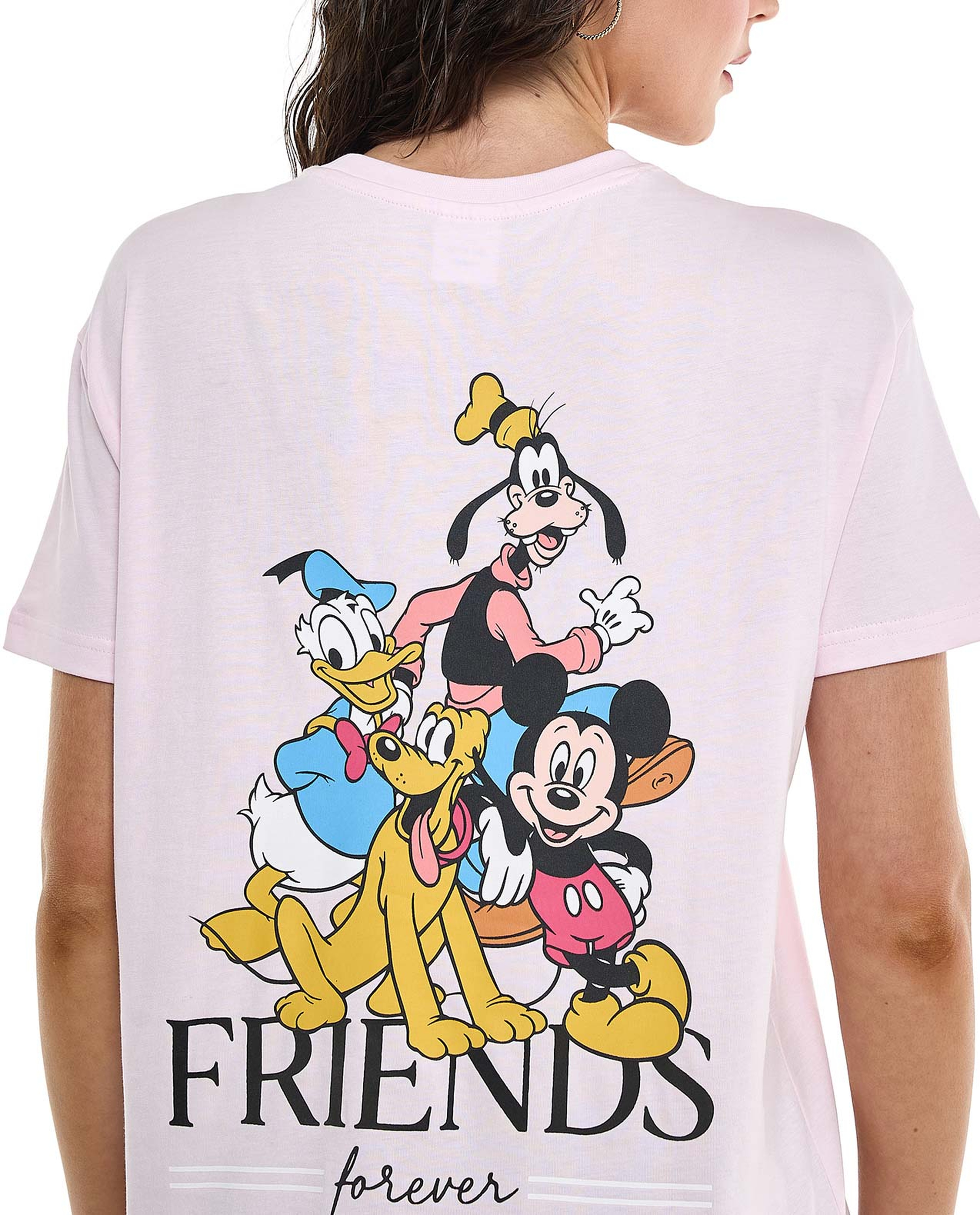 Mickey & Friends Printed T-Shirt with Crew Neck and Short Sleeves