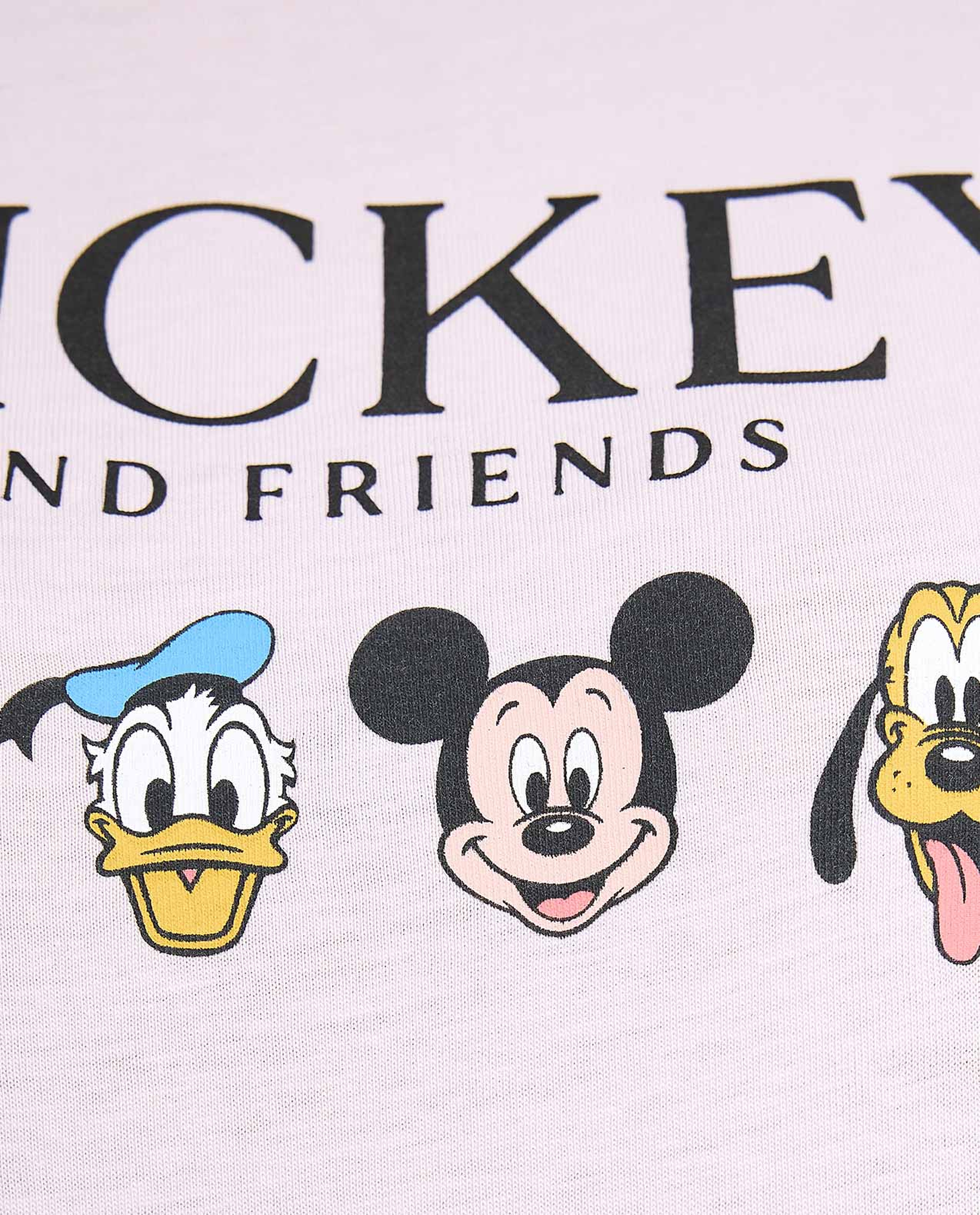 Mickey & Friends Printed T-Shirt with Crew Neck and Short Sleeves