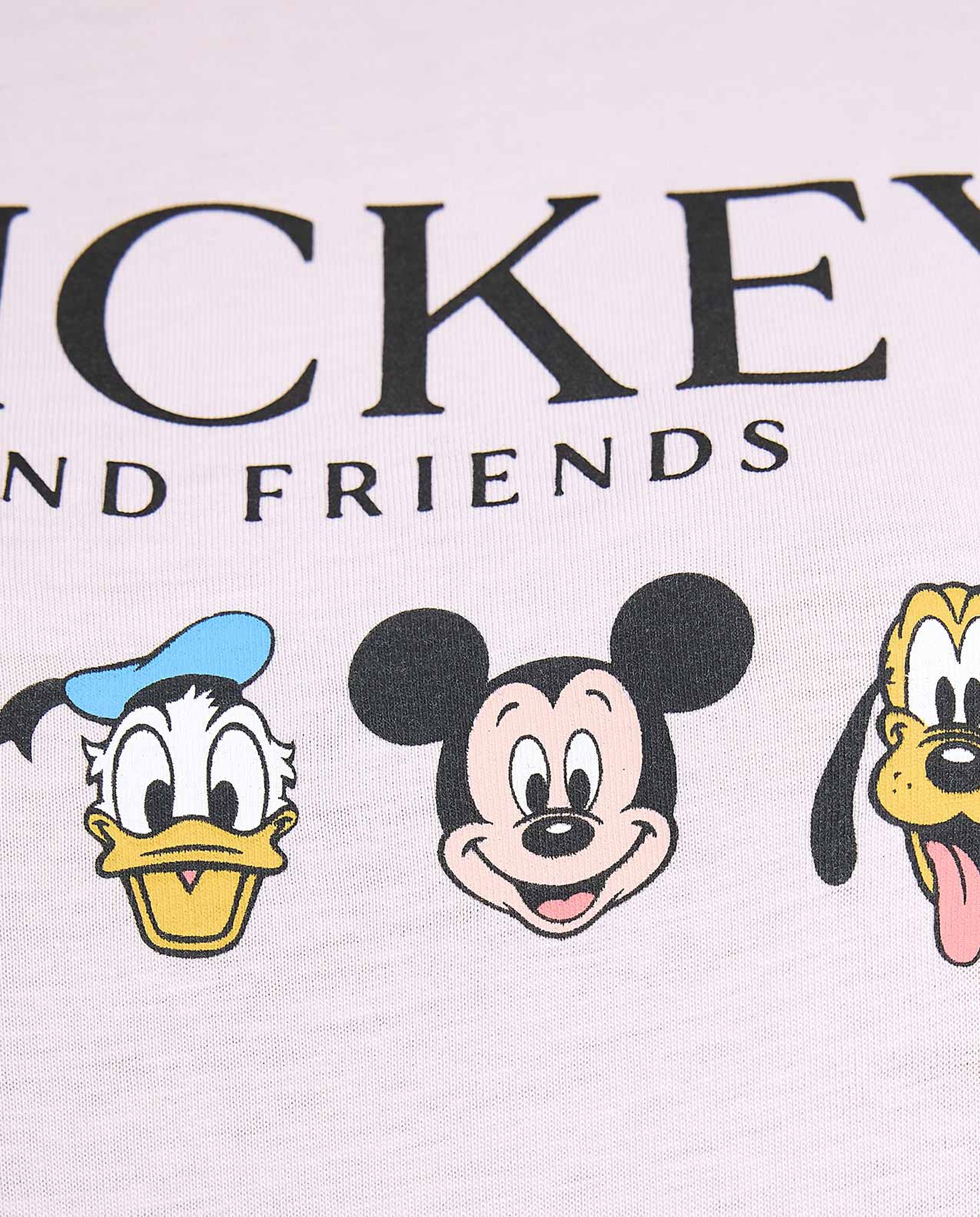 Mickey & Friends Printed T-Shirt with Crew Neck and Short Sleeves