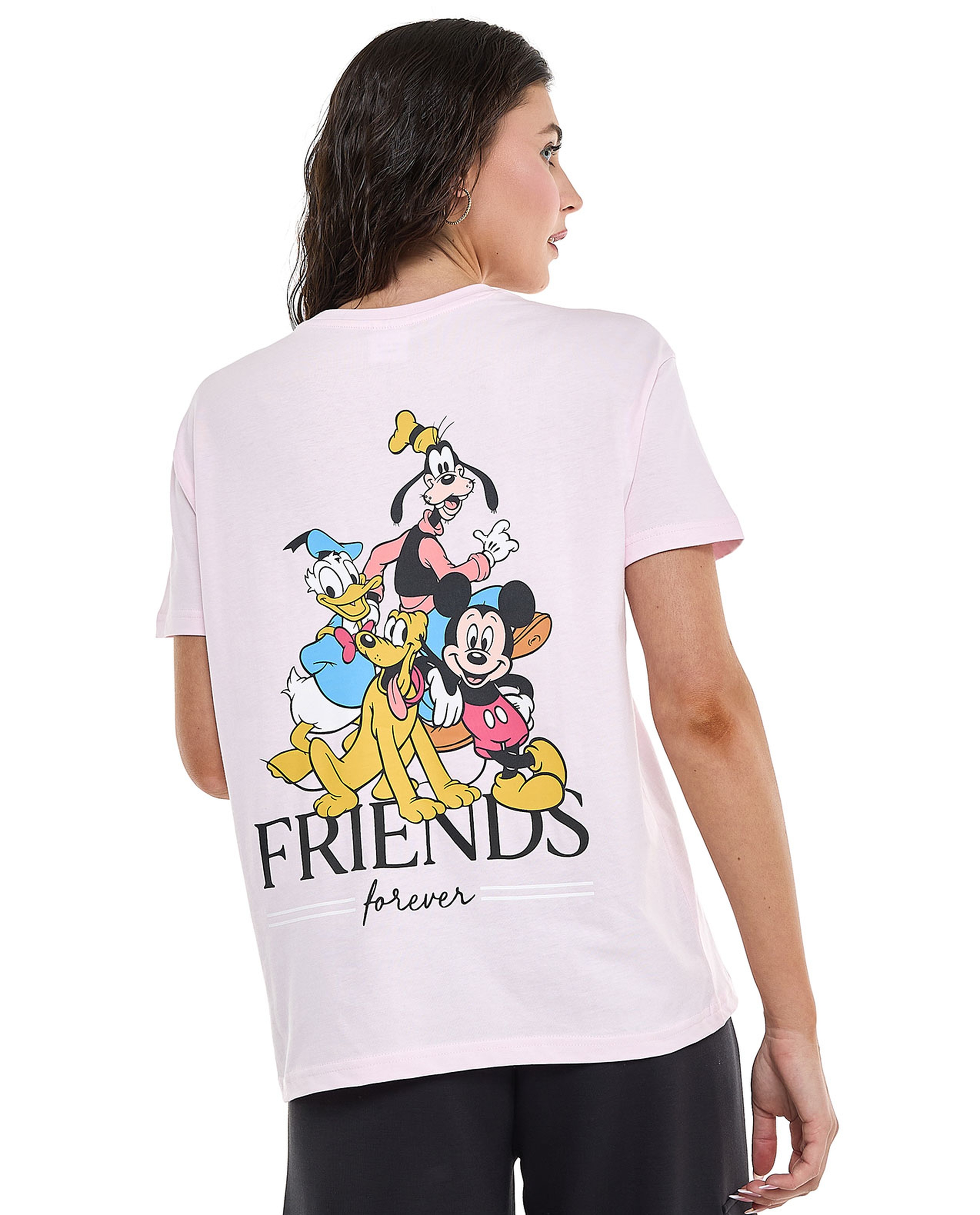 Mickey & Friends Printed T-Shirt with Crew Neck and Short Sleeves