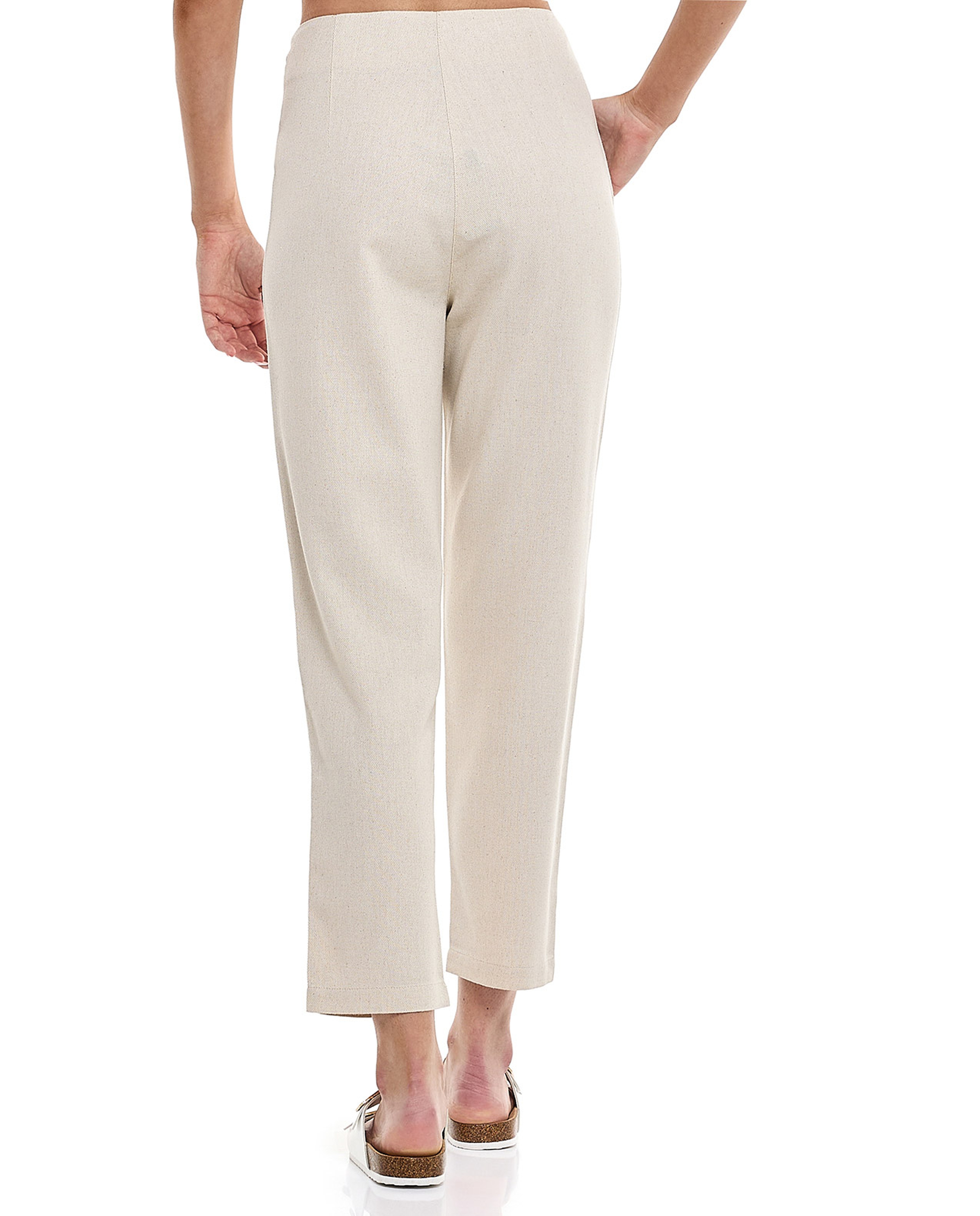 Solid Carrot Fit Trousers with Button Closure