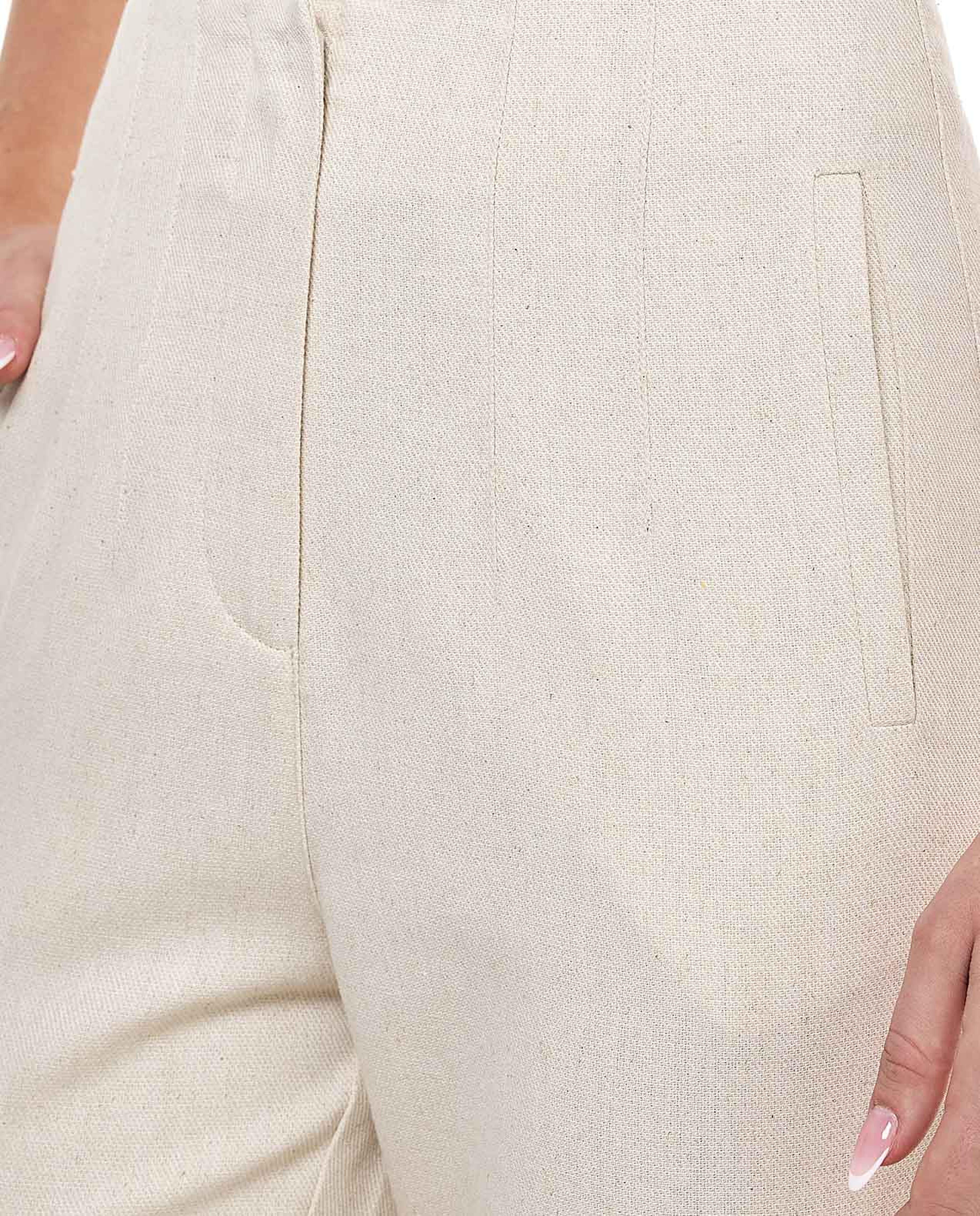 Solid Carrot Fit Trousers with Button Closure