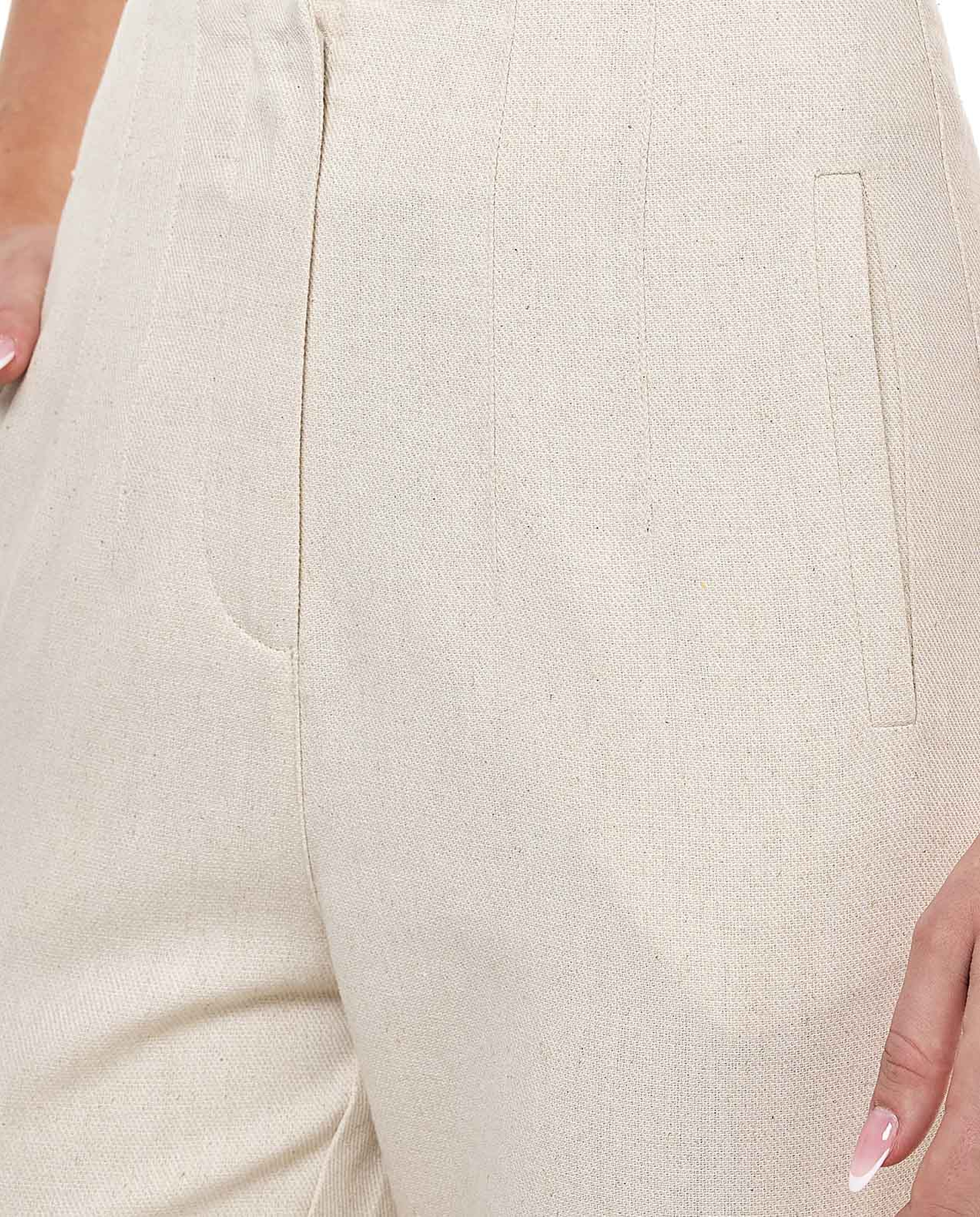 Solid Carrot Fit Trousers with Button Closure