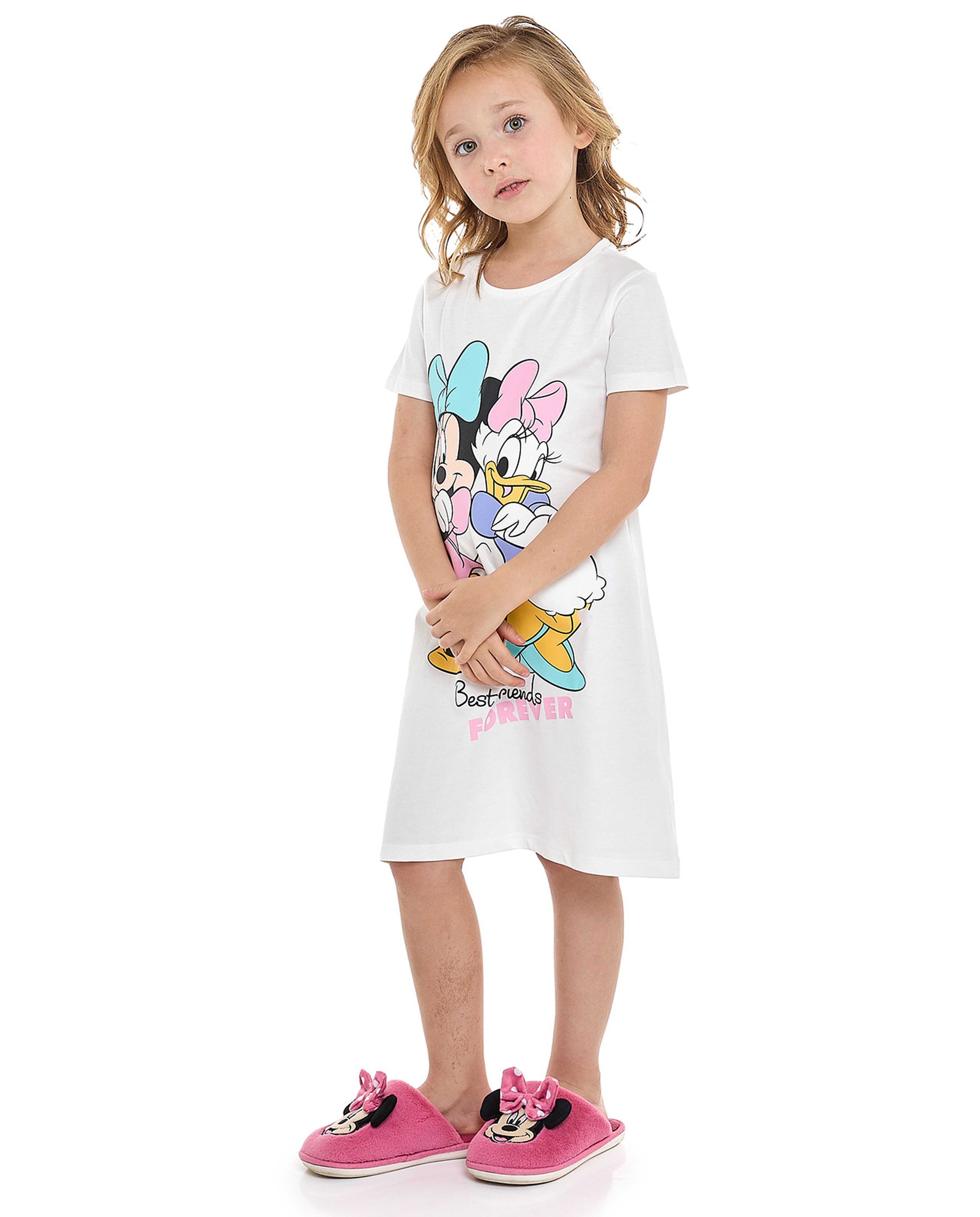 Minnie Mouse & Daisy Duck Printed Nightdress with Short Sleeves
