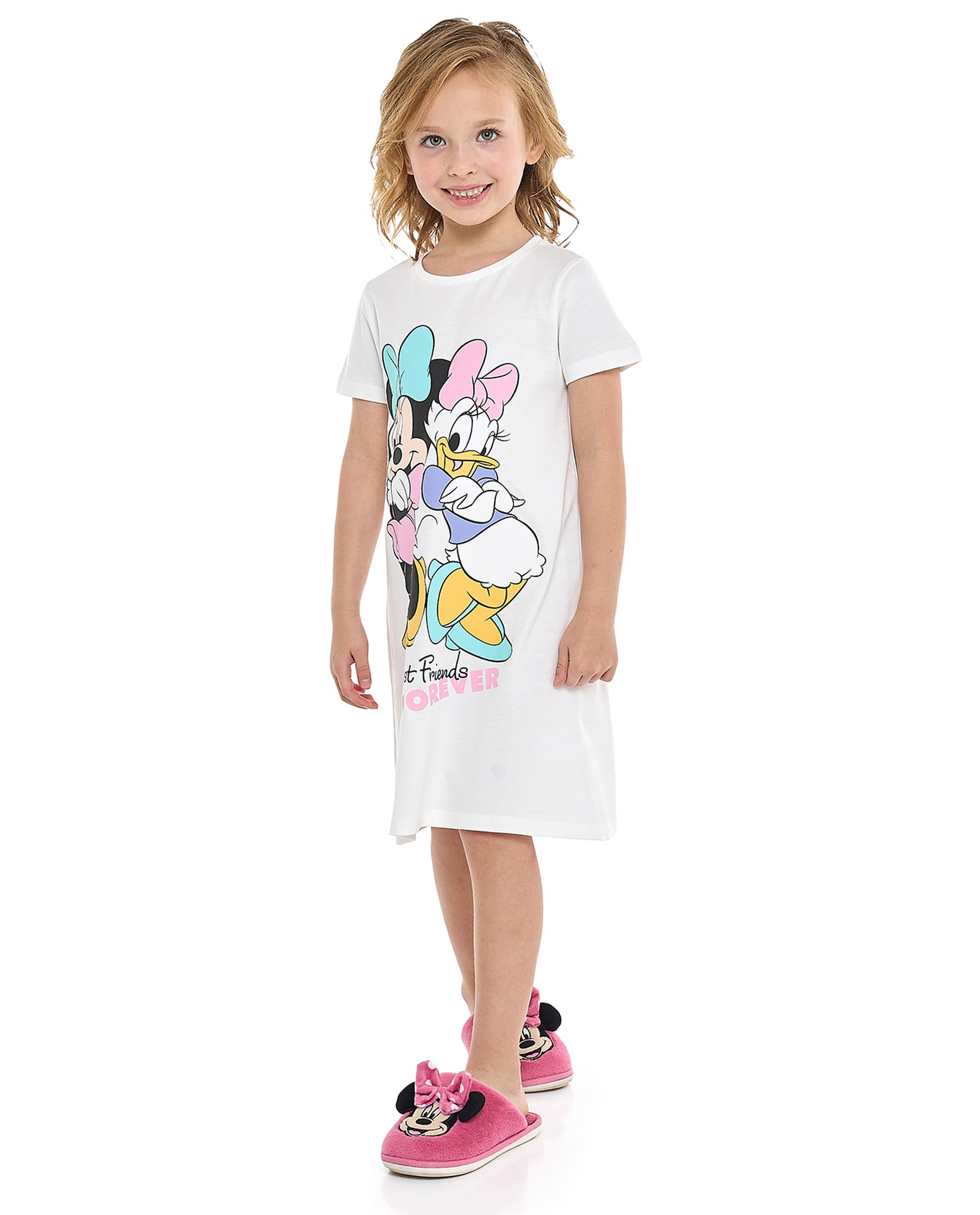 Minnie Mouse & Daisy Duck Printed Nightdress with Short Sleeves