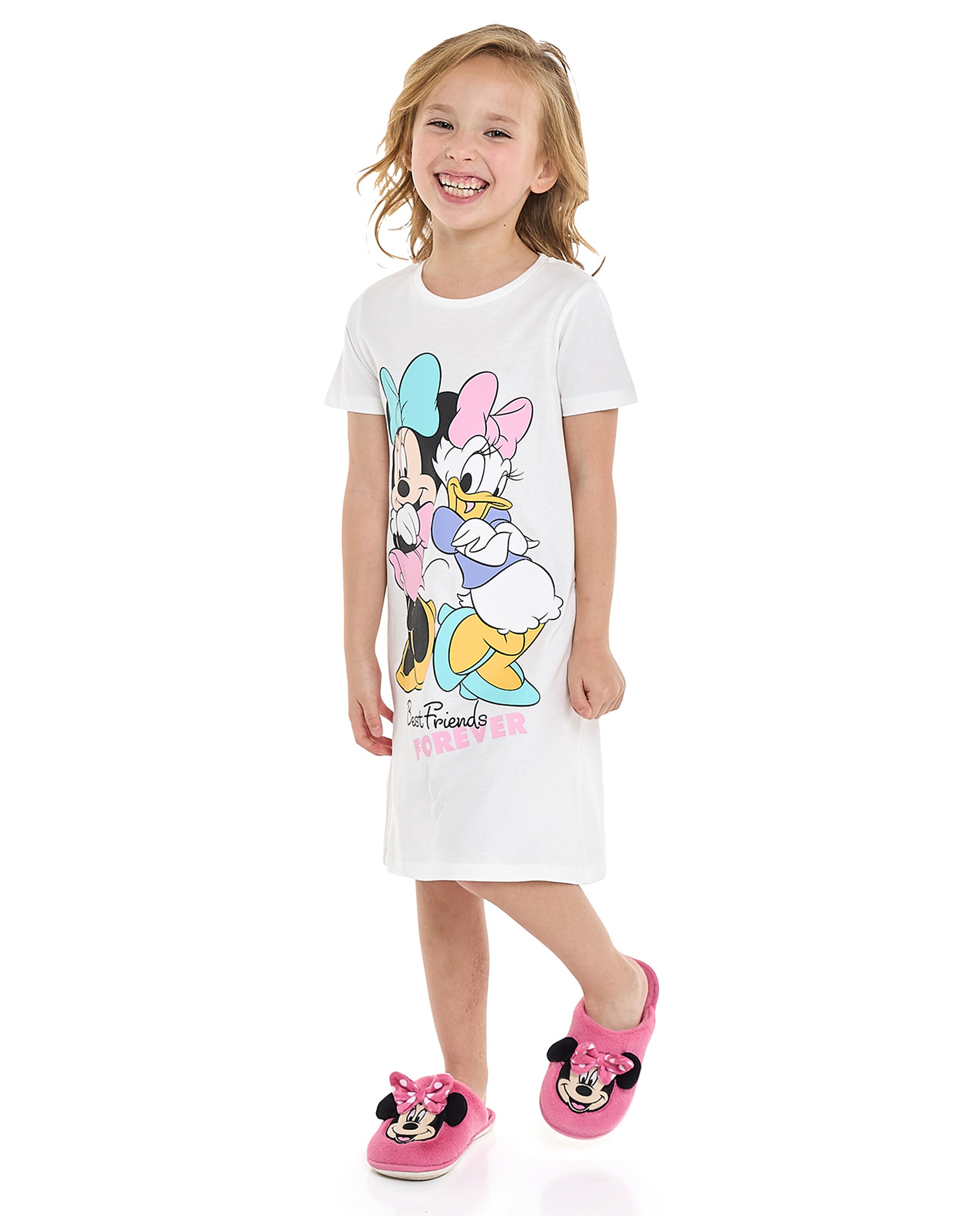 Minnie Mouse & Daisy Duck Printed Nightdress with Short Sleeves