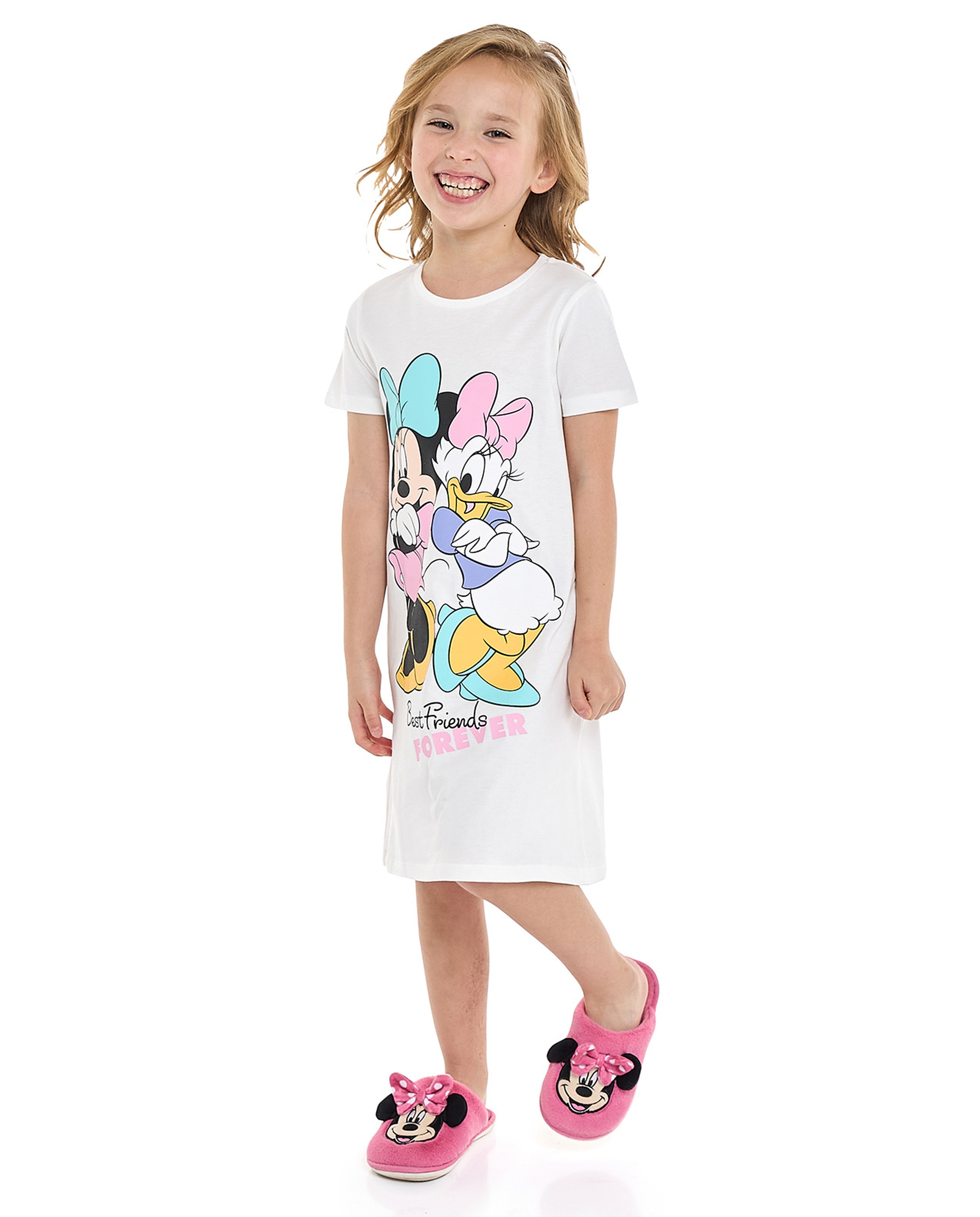 Minnie Mouse & Daisy Duck Printed Nightdress with Short Sleeves