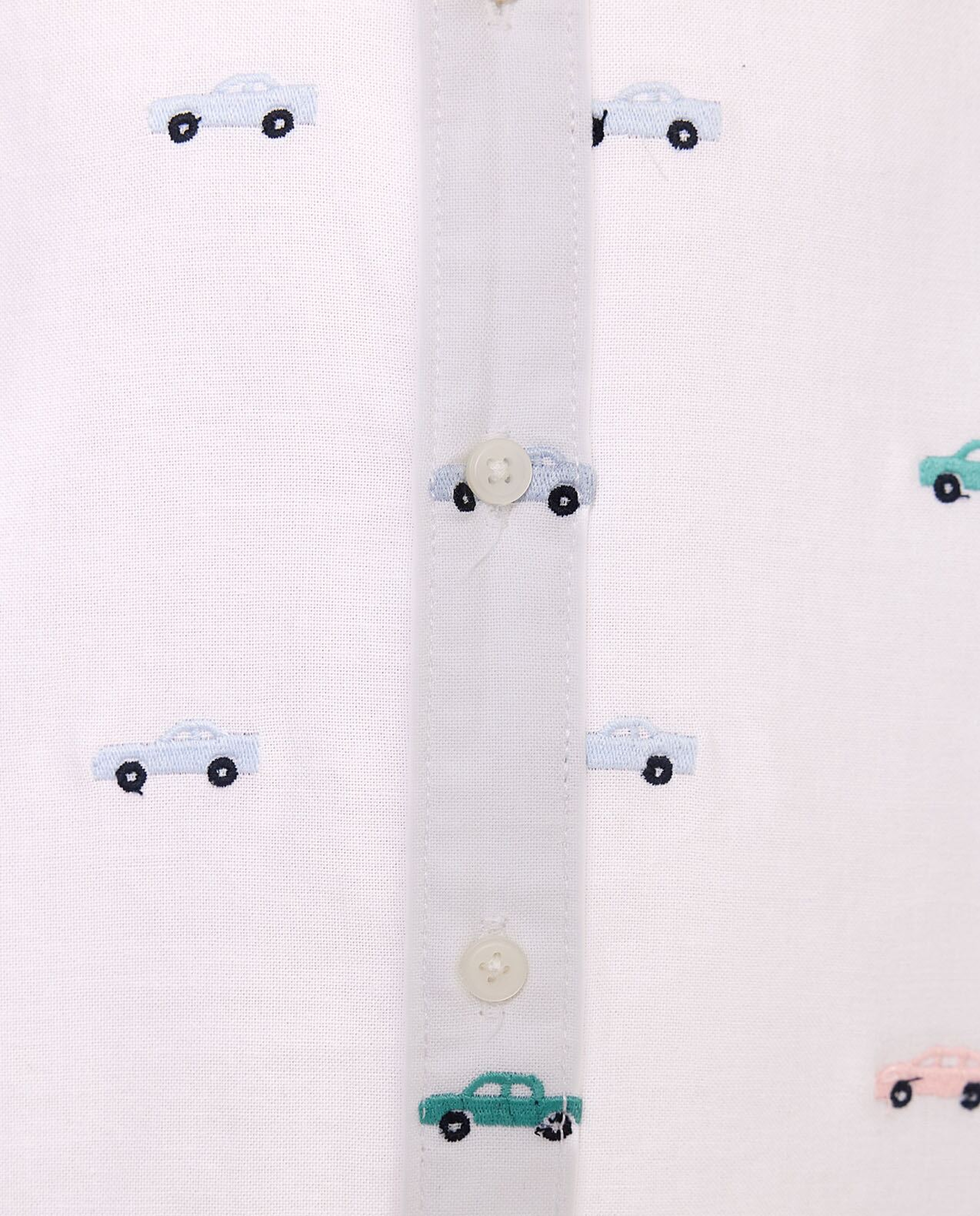 Embroidered Shirt with Classic Collar and Long Sleeves