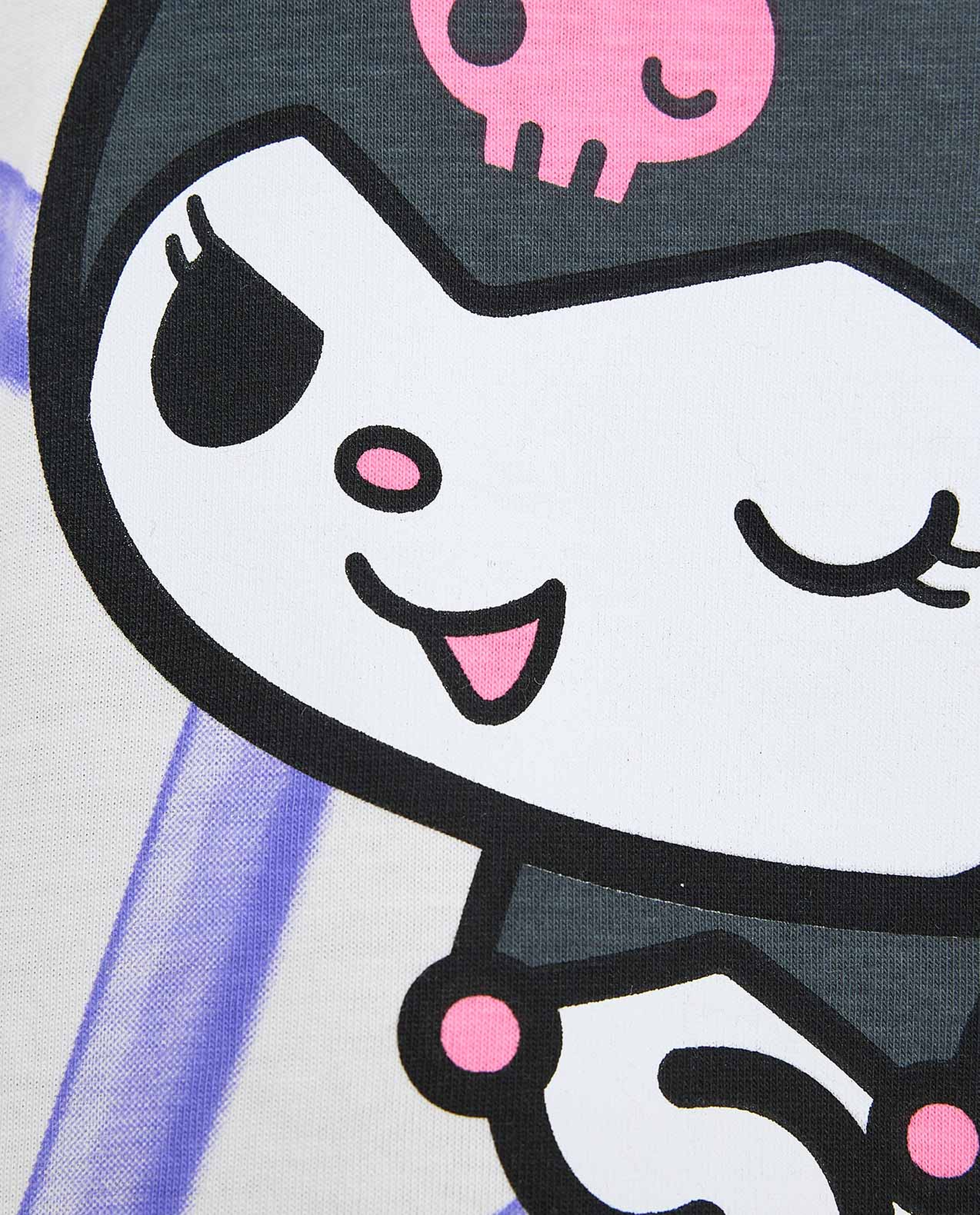 Kuromi Printed T-Shirt with Crew Neck and Short Sleeves