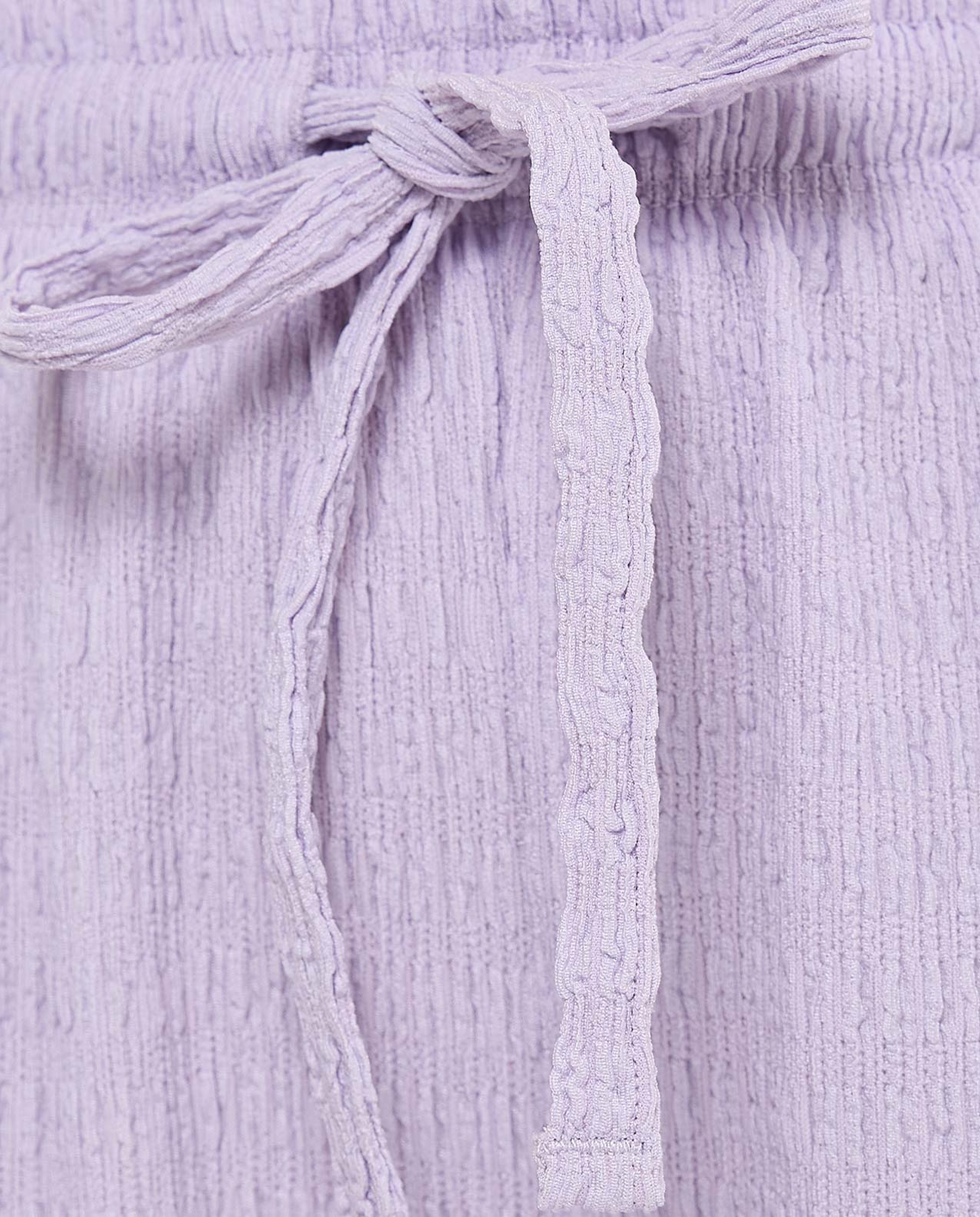 Textured Pants with Drawstring Waist