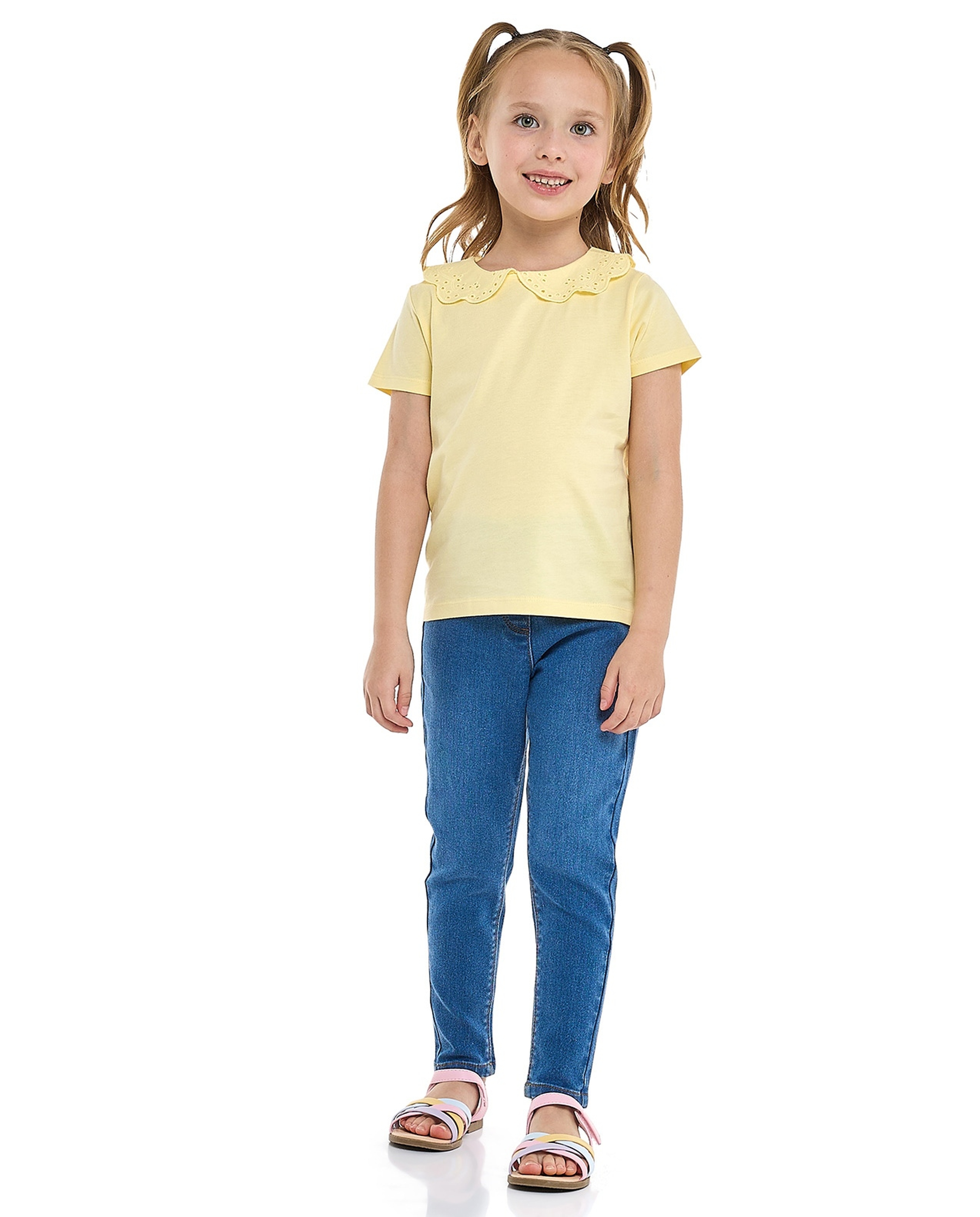 Solid Top with Baby Collar and Short Sleeves