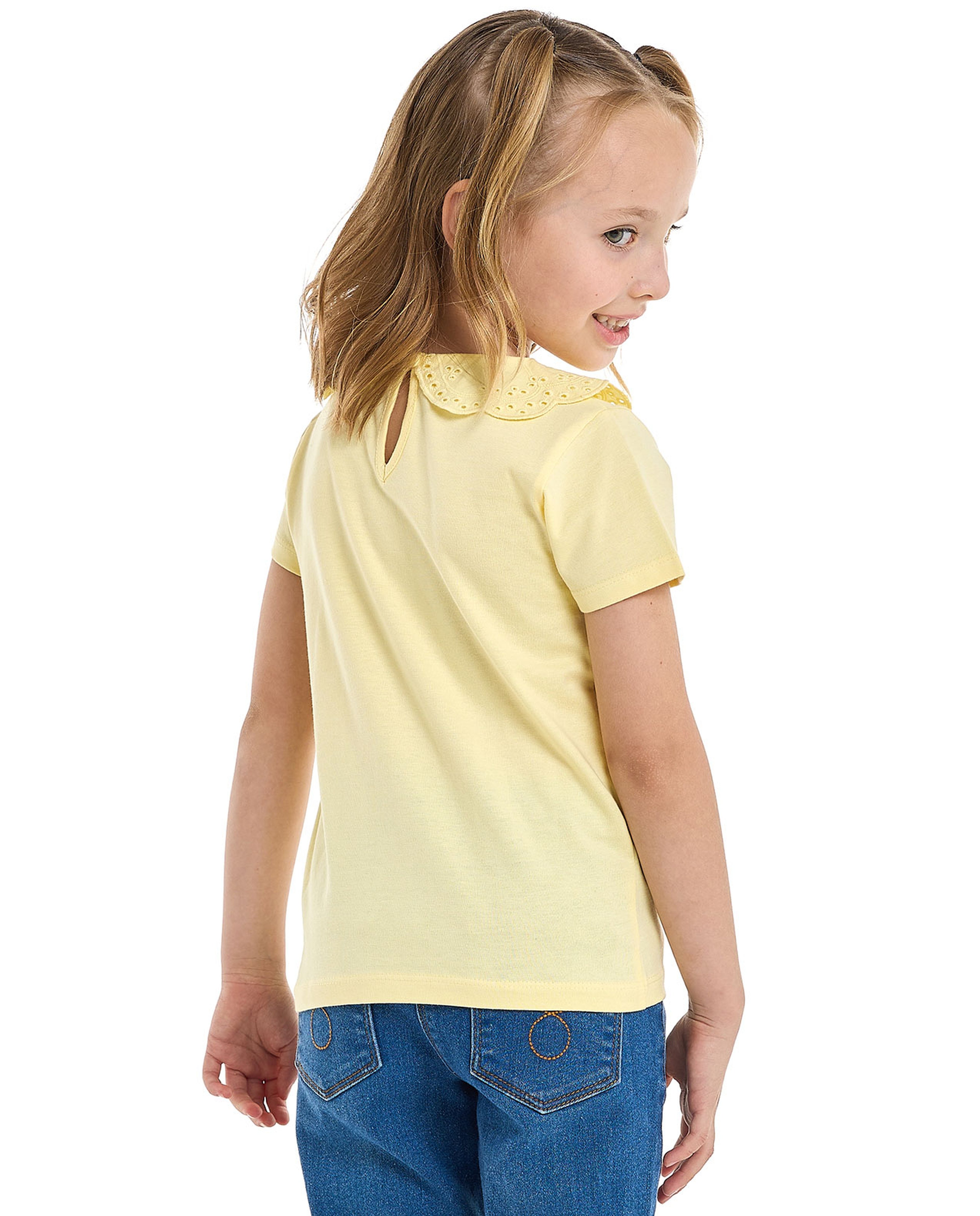 Solid Top with Baby Collar and Short Sleeves