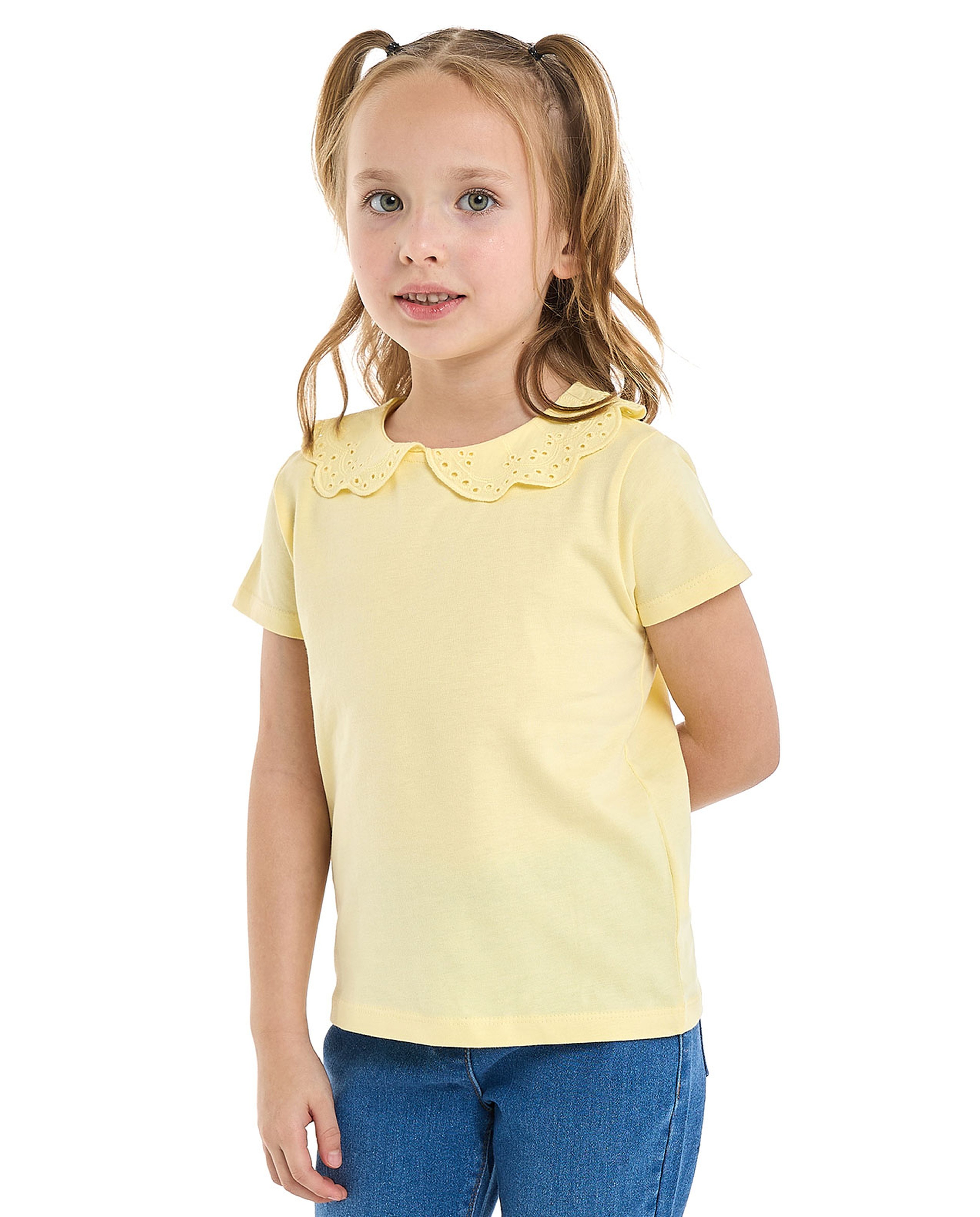 Solid Top with Baby Collar and Short Sleeves