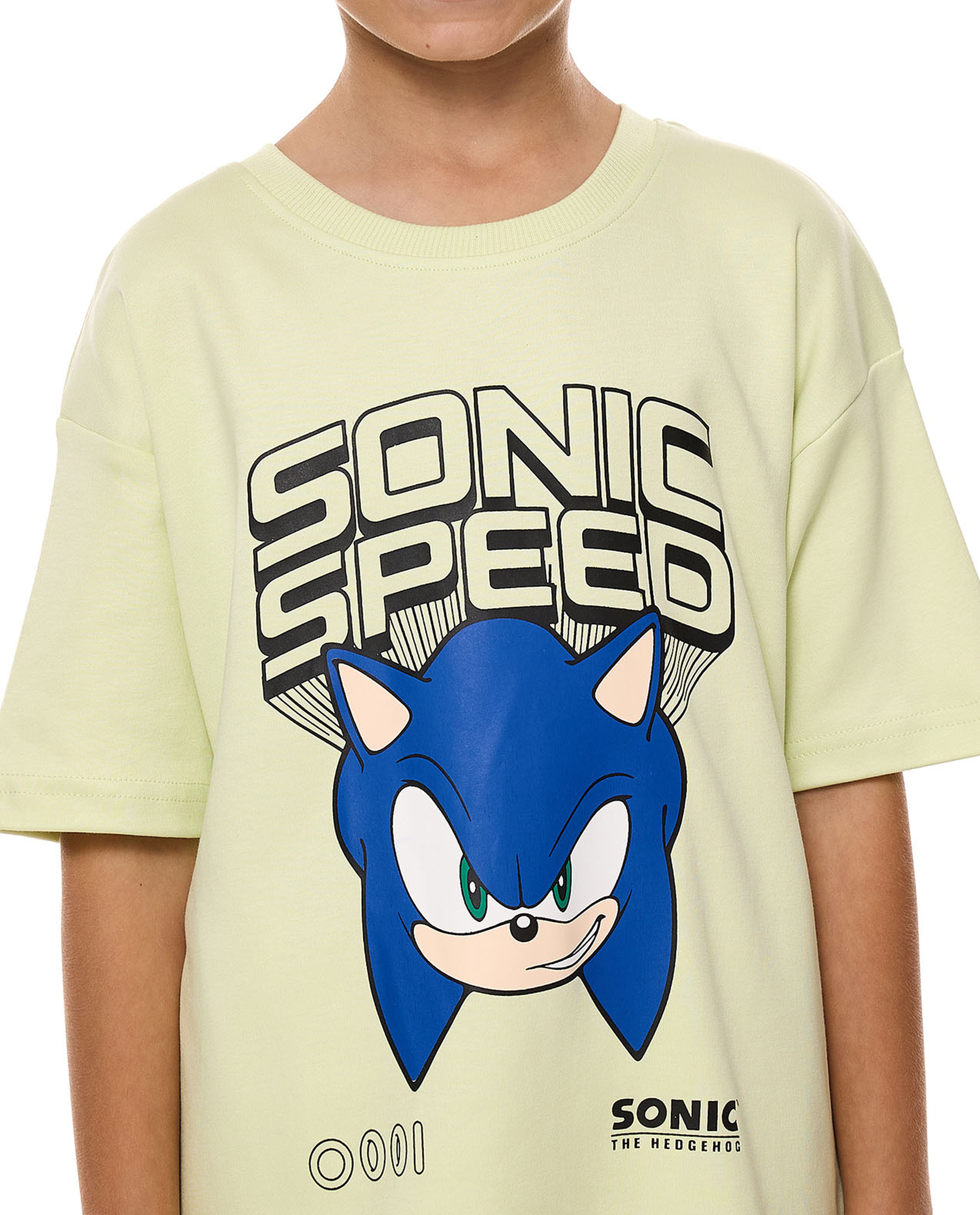 Sonic Printed T-Shirt with Crew Neck and Short Sleeves