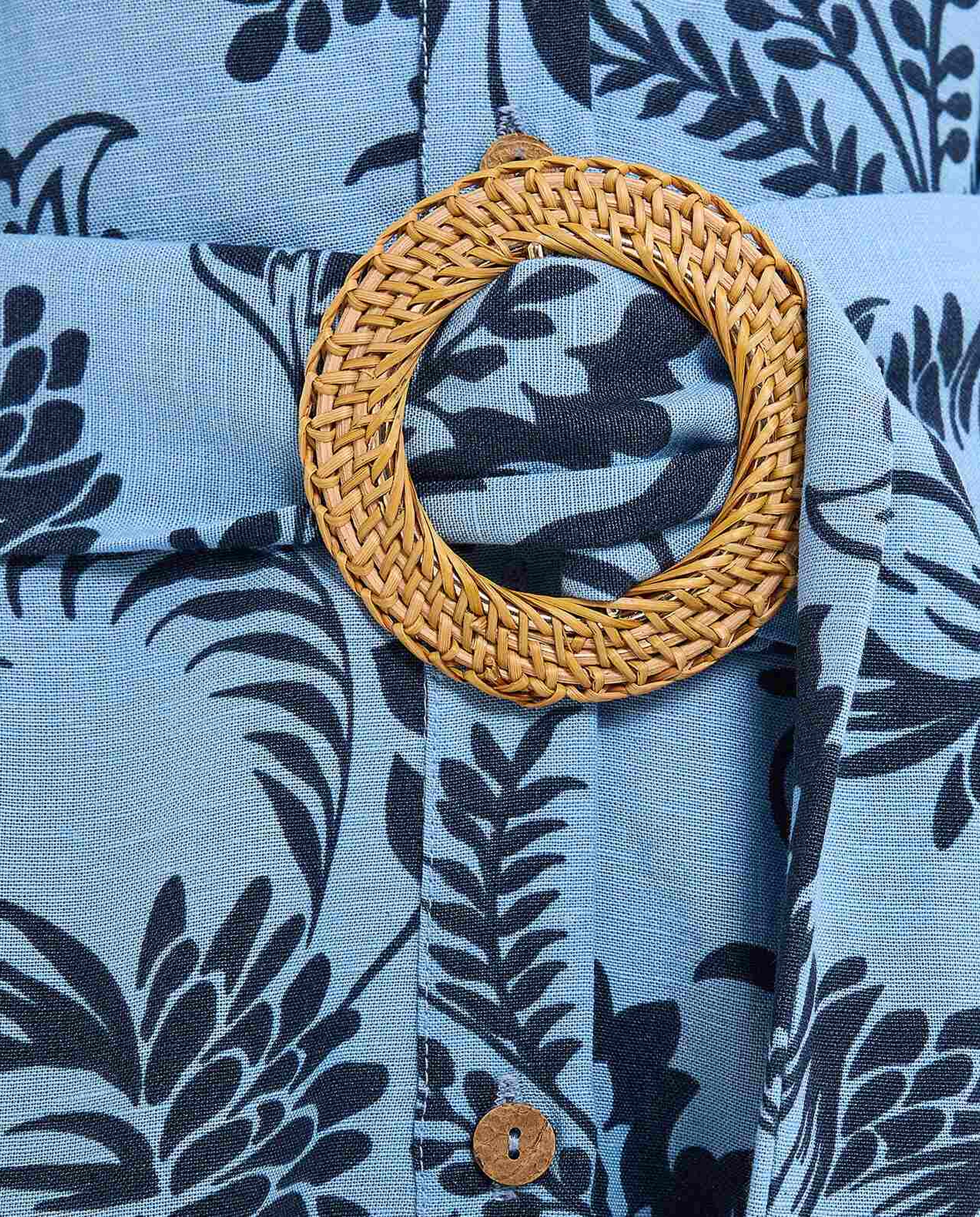 Patterned Shirt Dress with Classic Collar and Short Sleeves