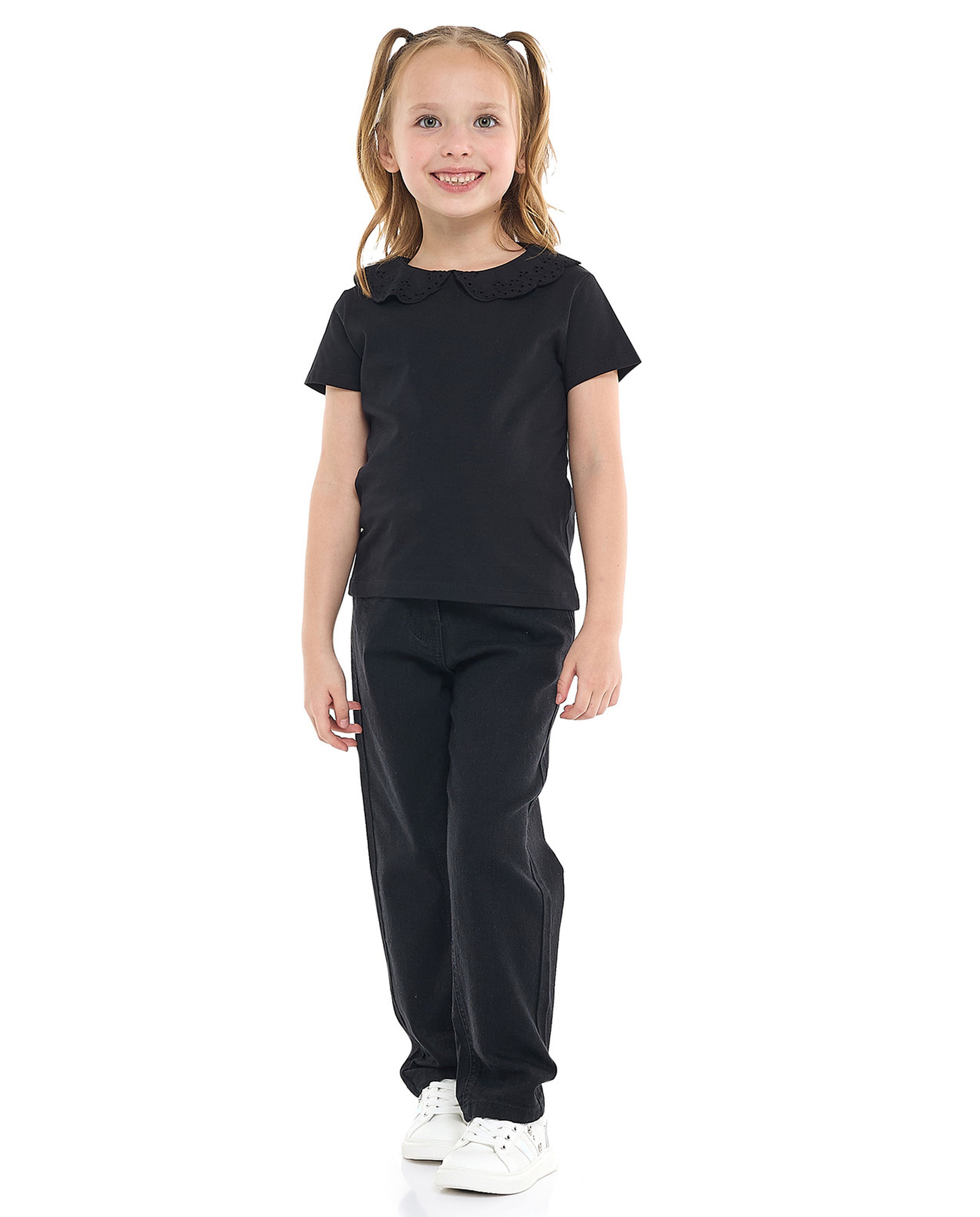 Solid Top with Baby Collar and Short Sleeves