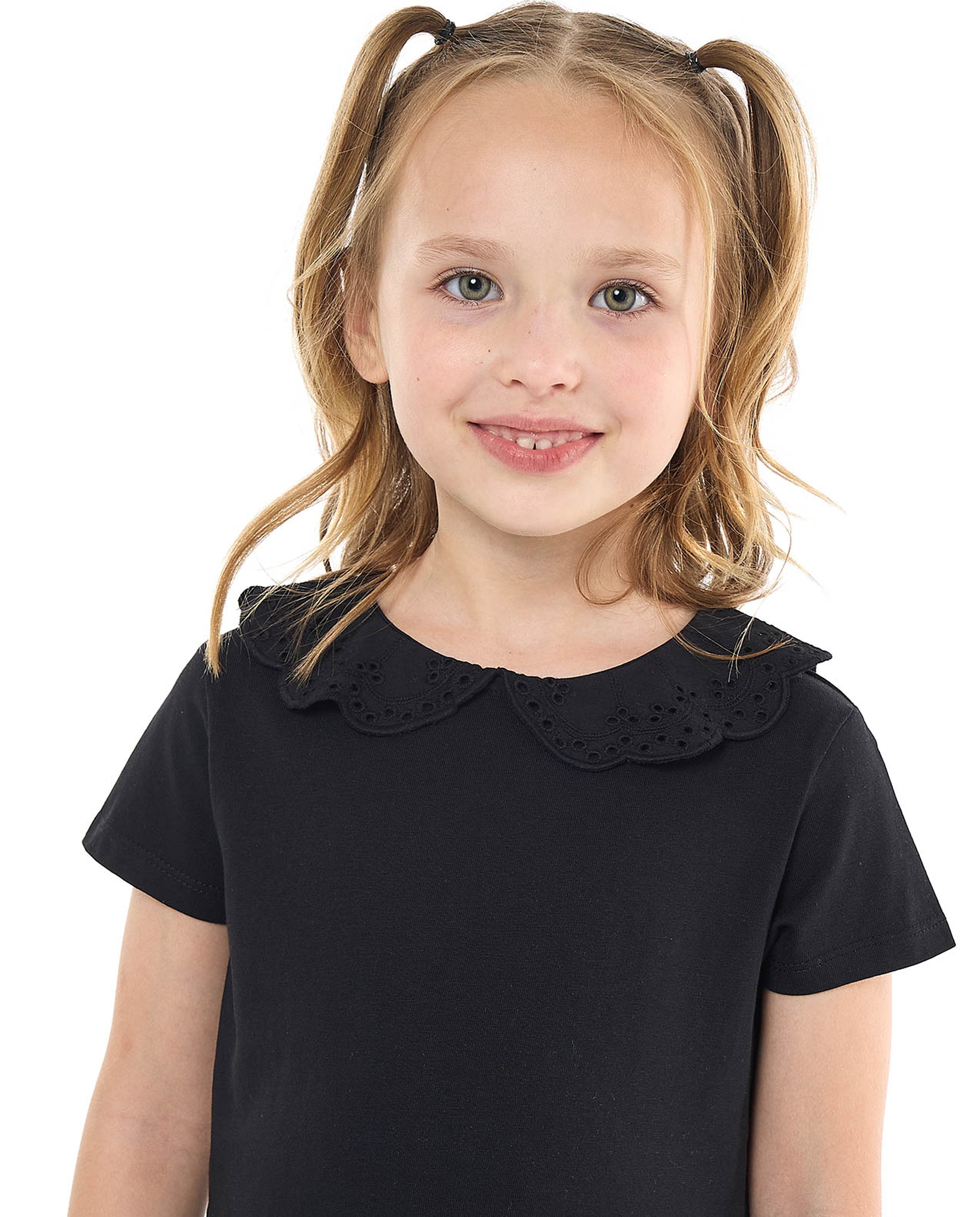 Solid Top with Baby Collar and Short Sleeves