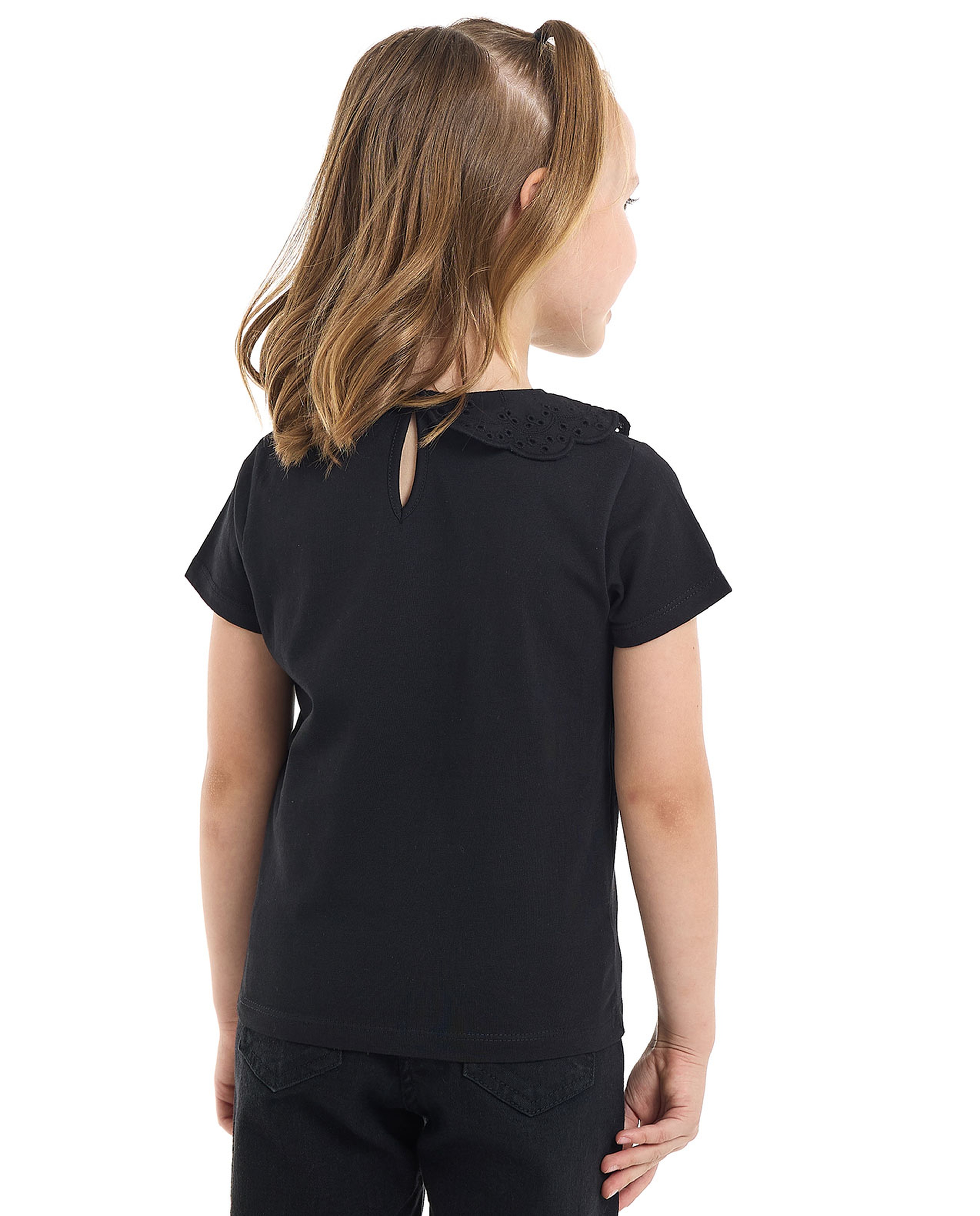 Solid Top with Baby Collar and Short Sleeves