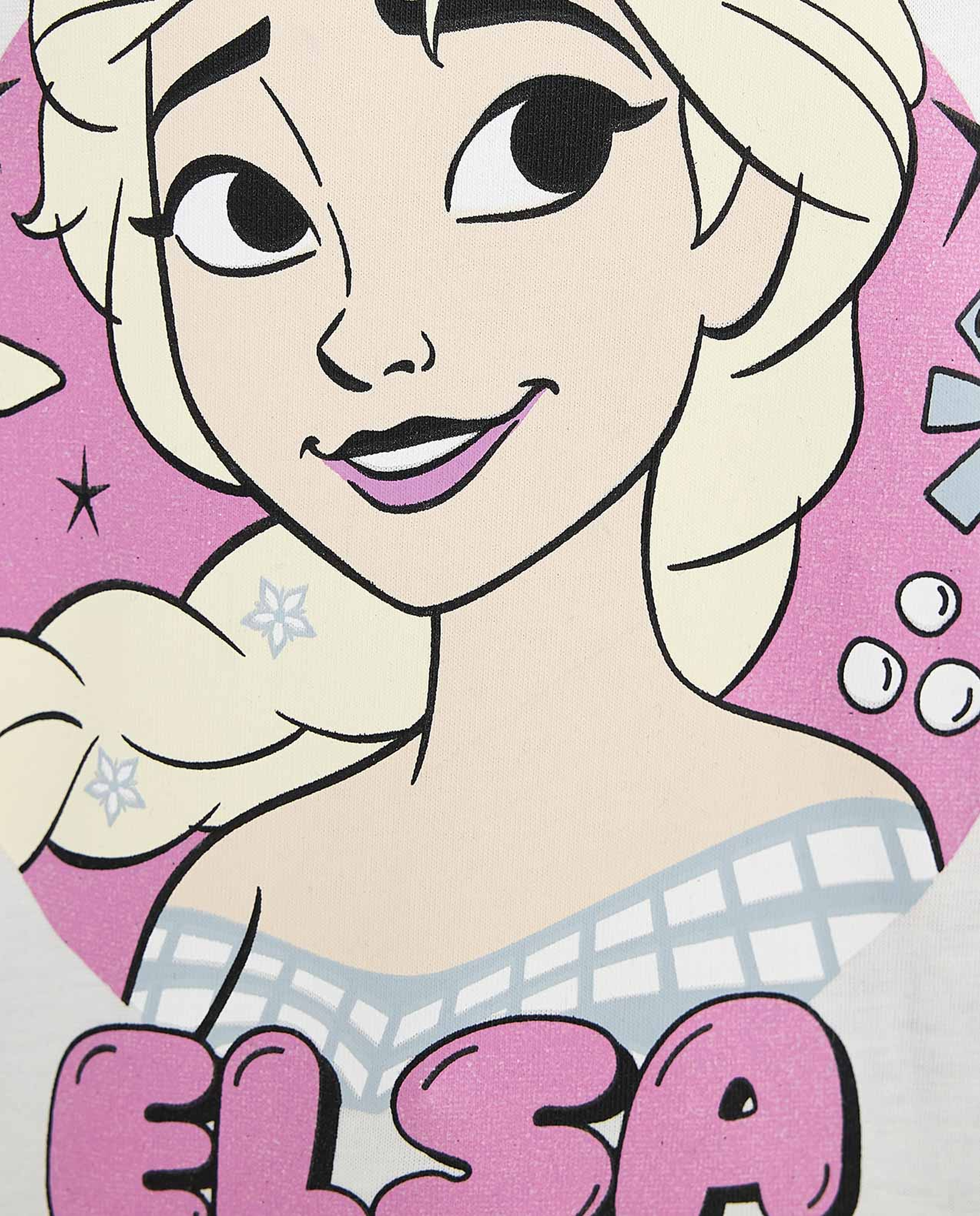 Elsa Printed T-Shirt with Crew Neck and Short Sleeves