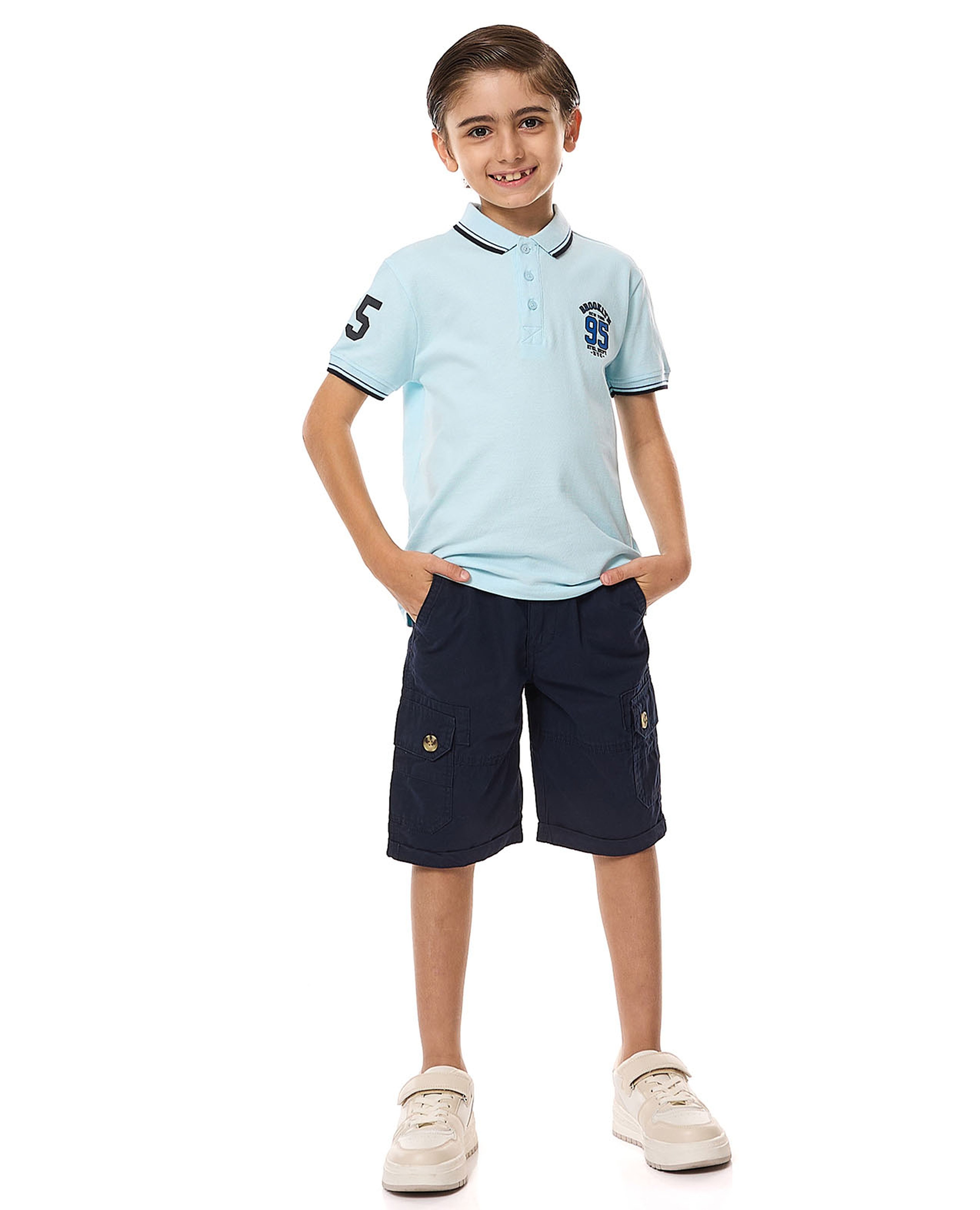 Printed Polo T-Shirt with Short Sleeves