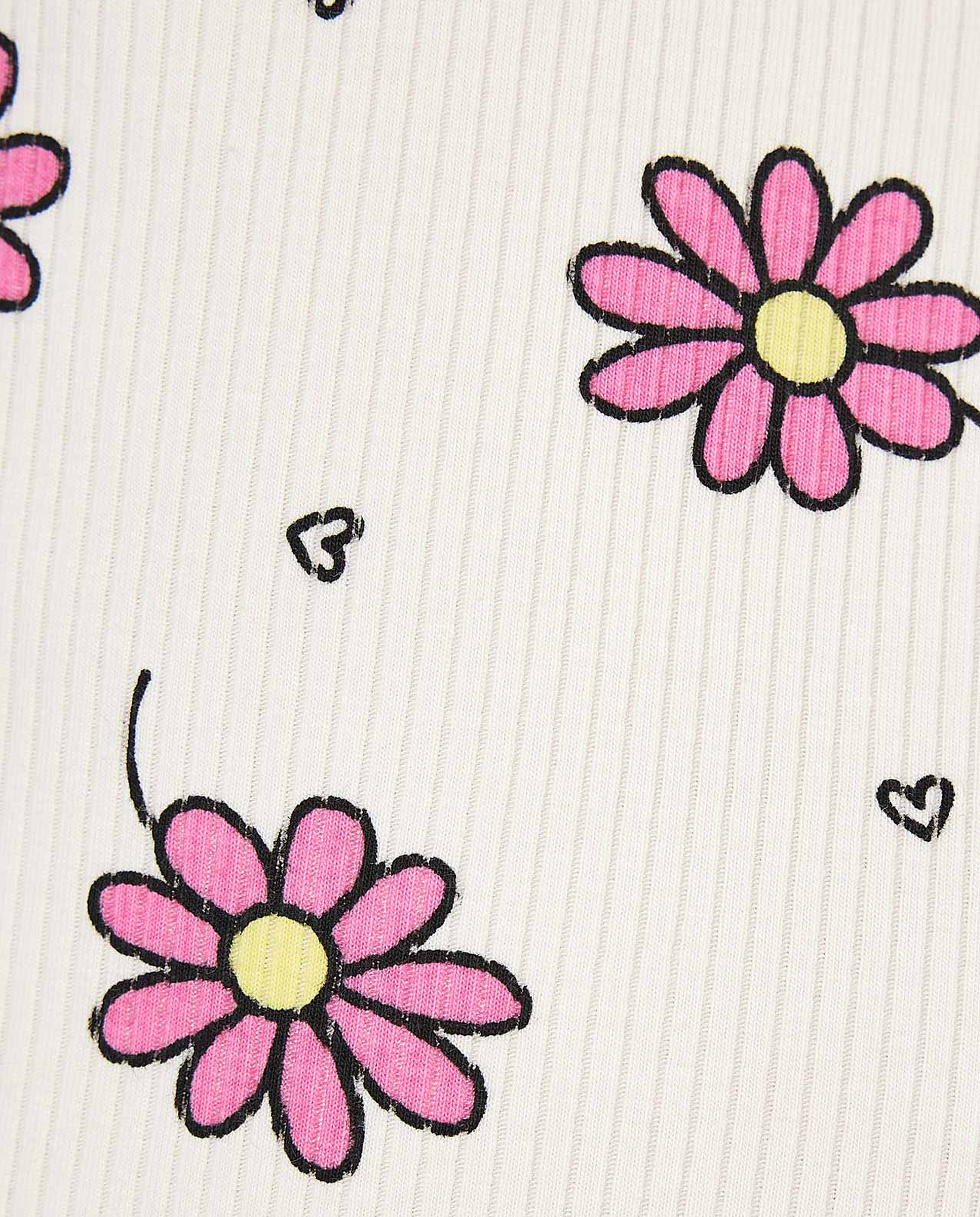 Printed Top with Crew Neck and Short Sleeves