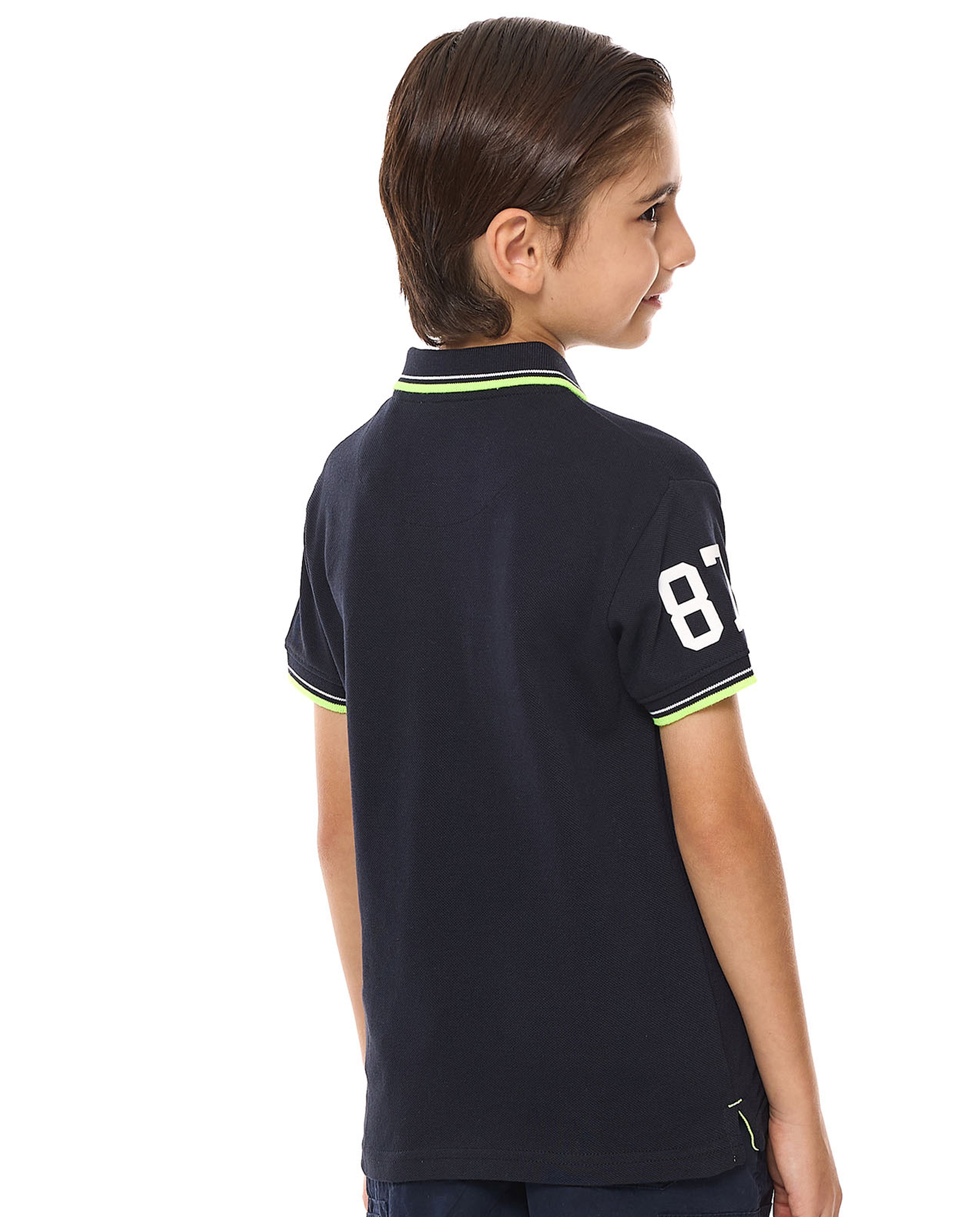 Printed Polo T-Shirt with Short Sleeves