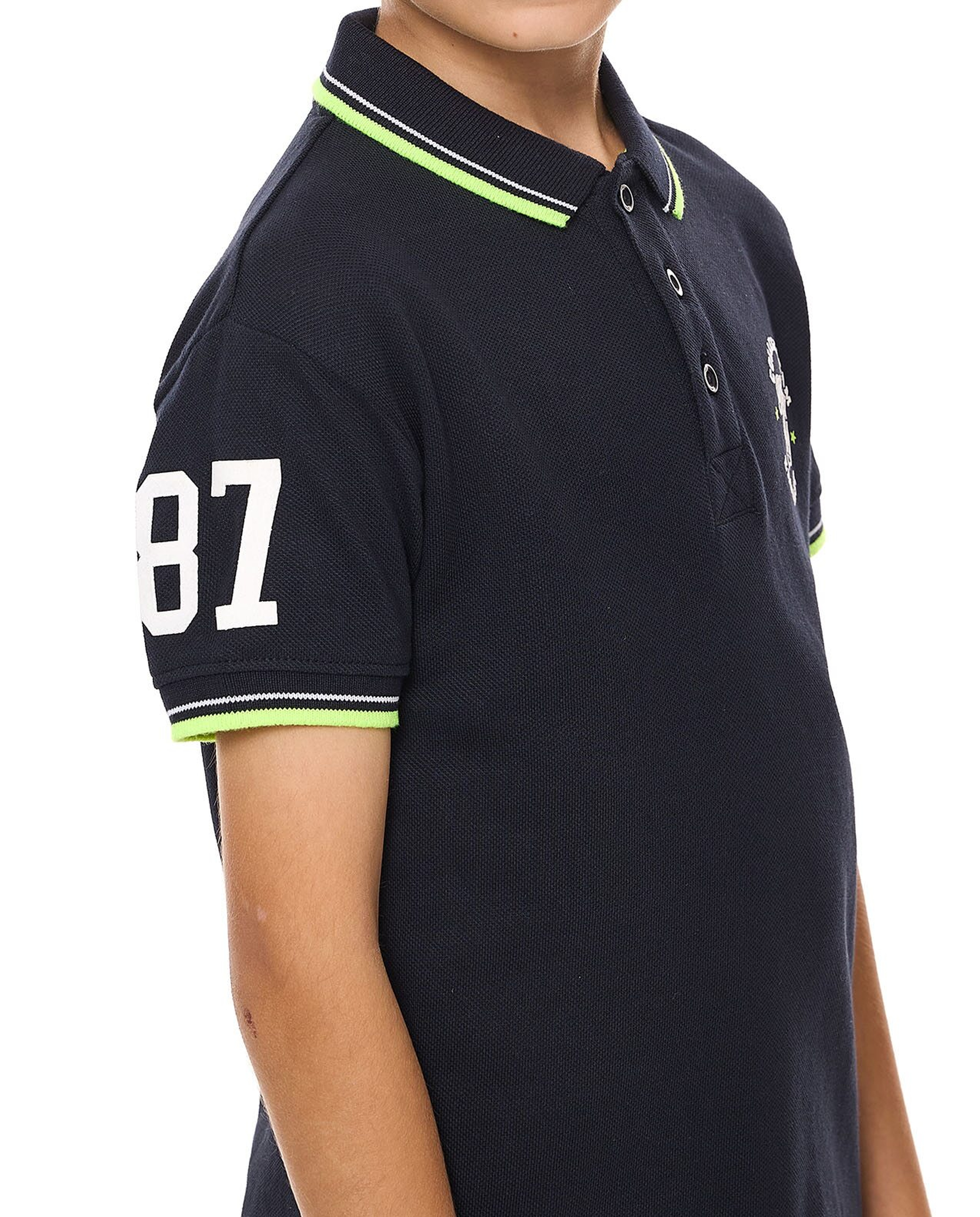 Printed Polo T-Shirt with Short Sleeves