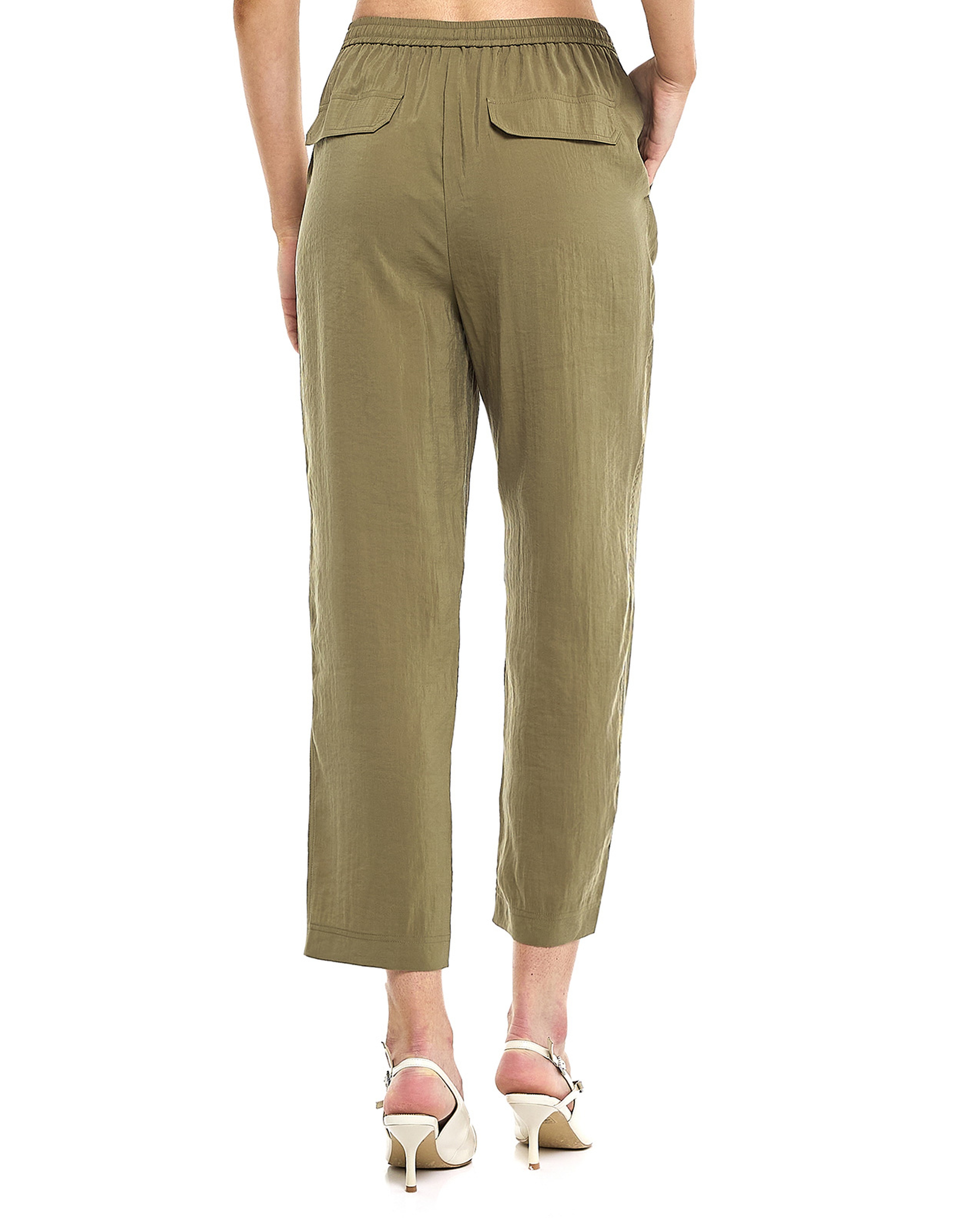 Solid Carrot Fit Trousers with Drawstring Waist