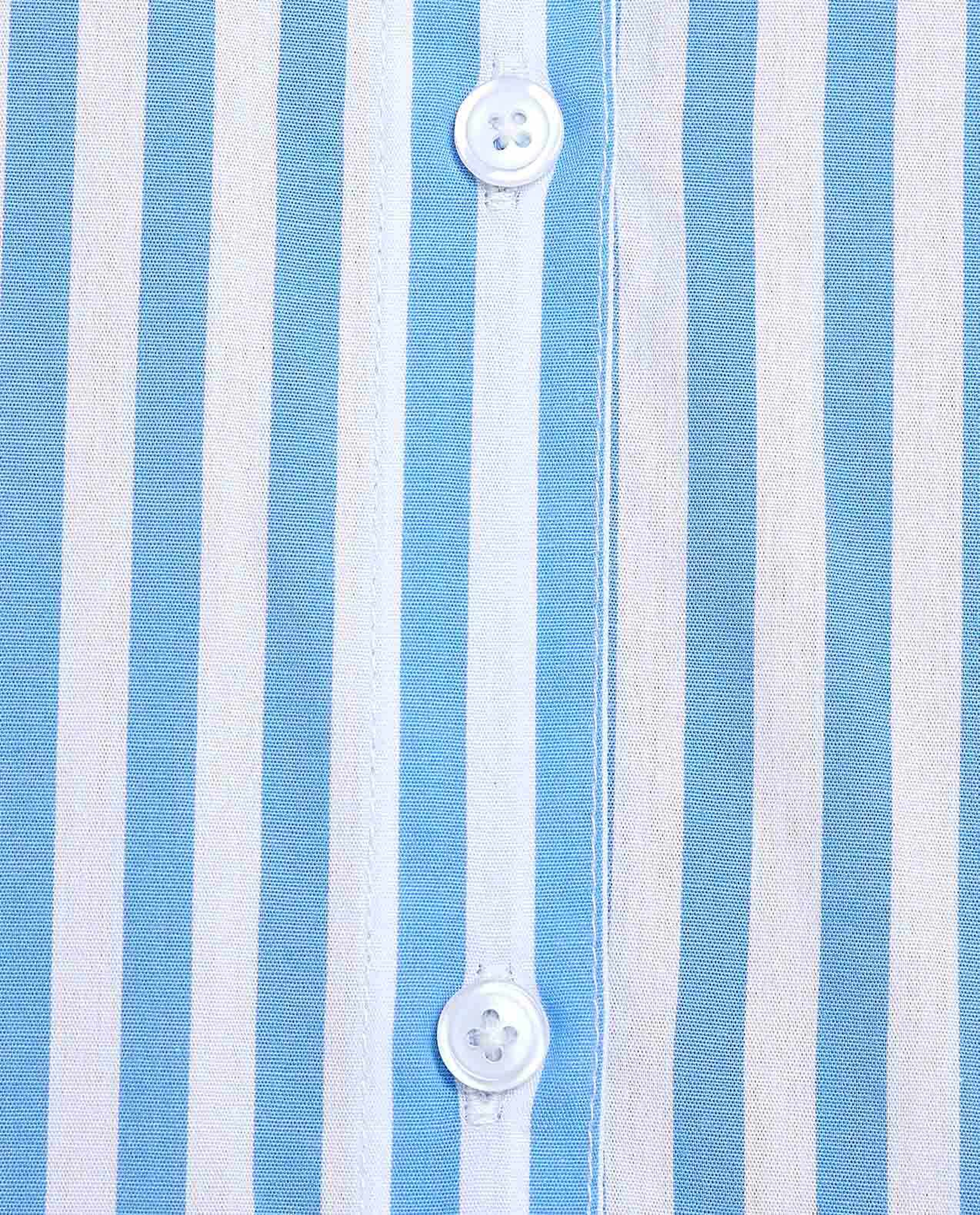 Striped Shirt Tunic with Classic Collar and Long Sleeves