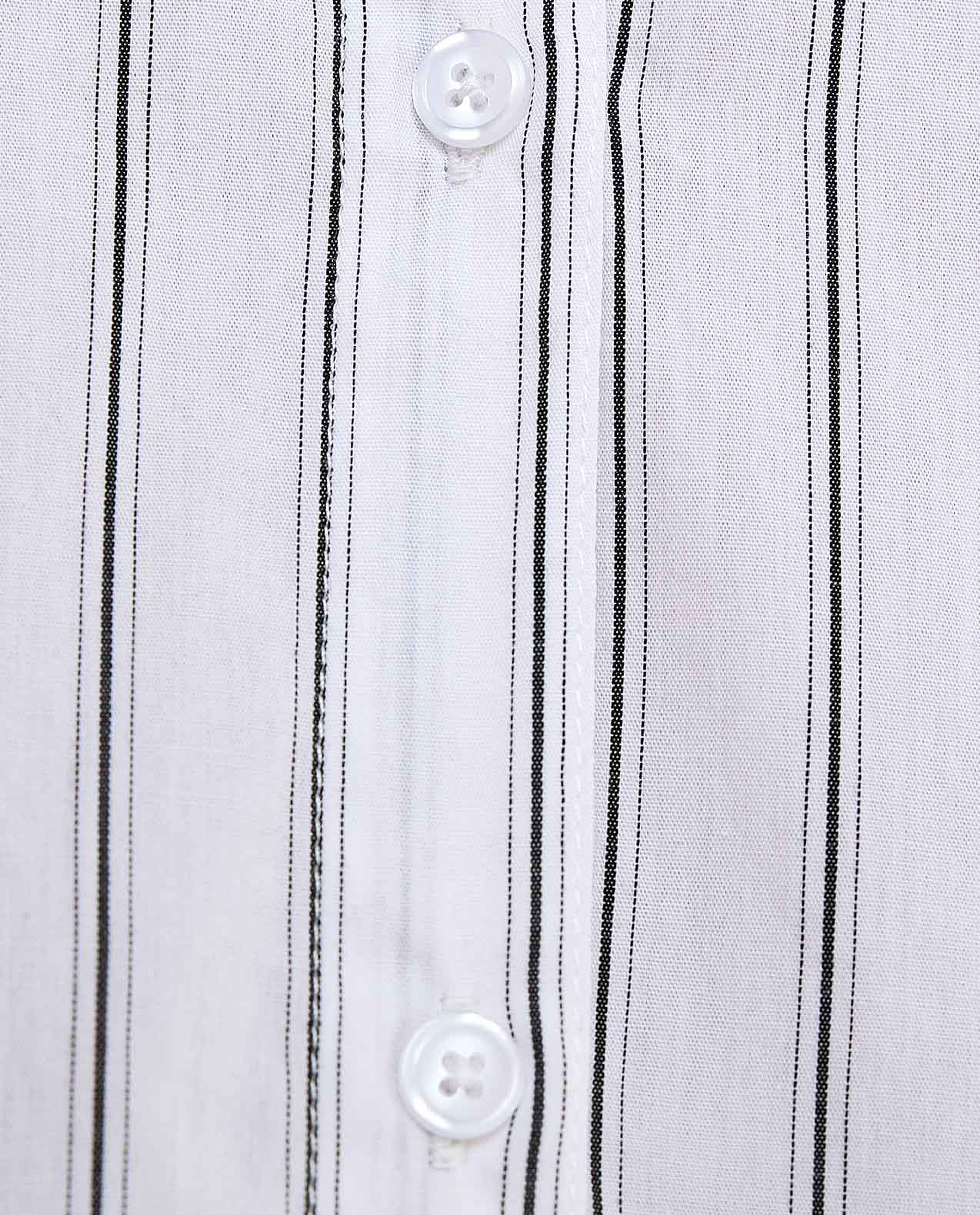 Striped Shirt Tunic with Classic Collar and Long Sleeves