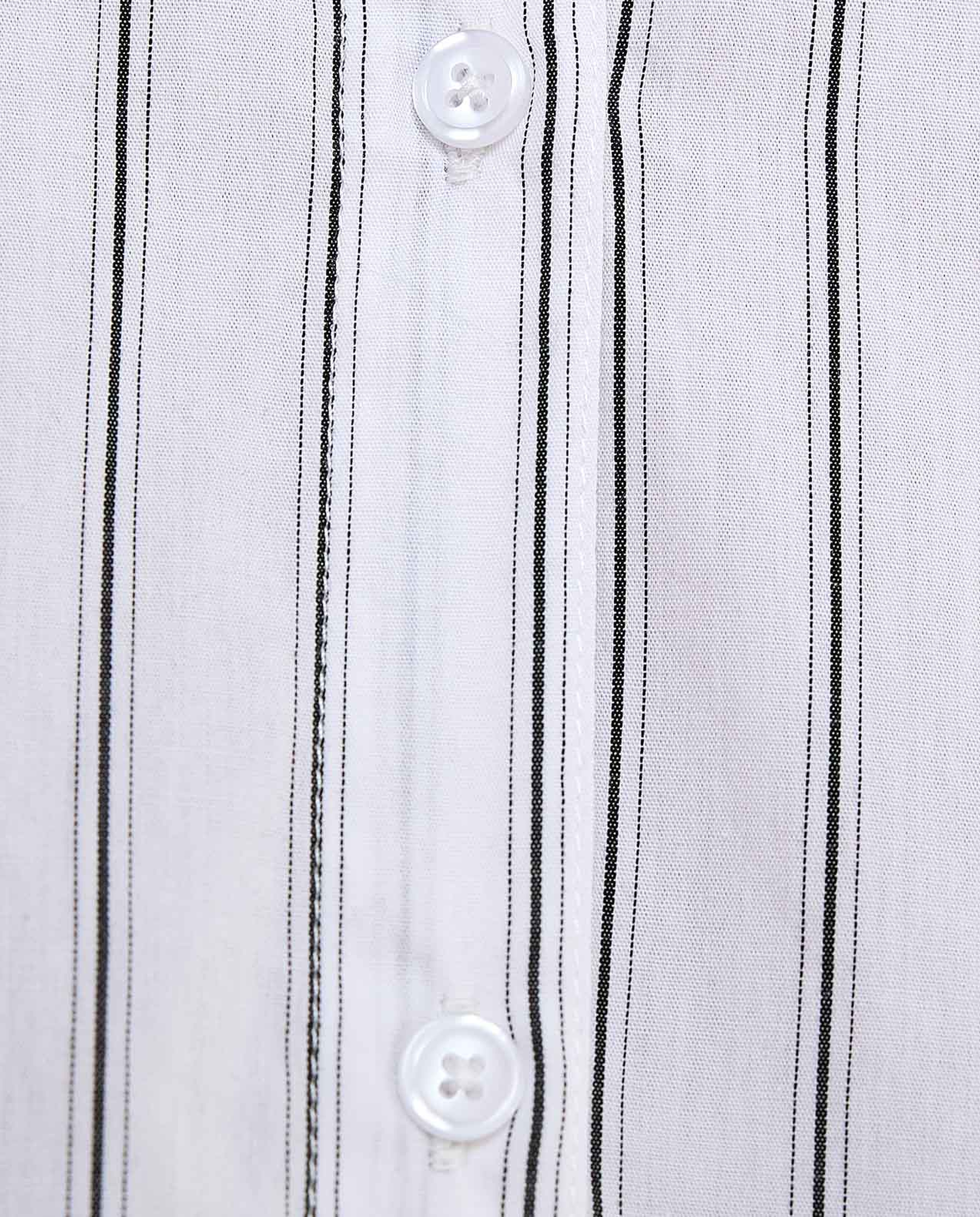 Striped Shirt Tunic with Classic Collar and Long Sleeves