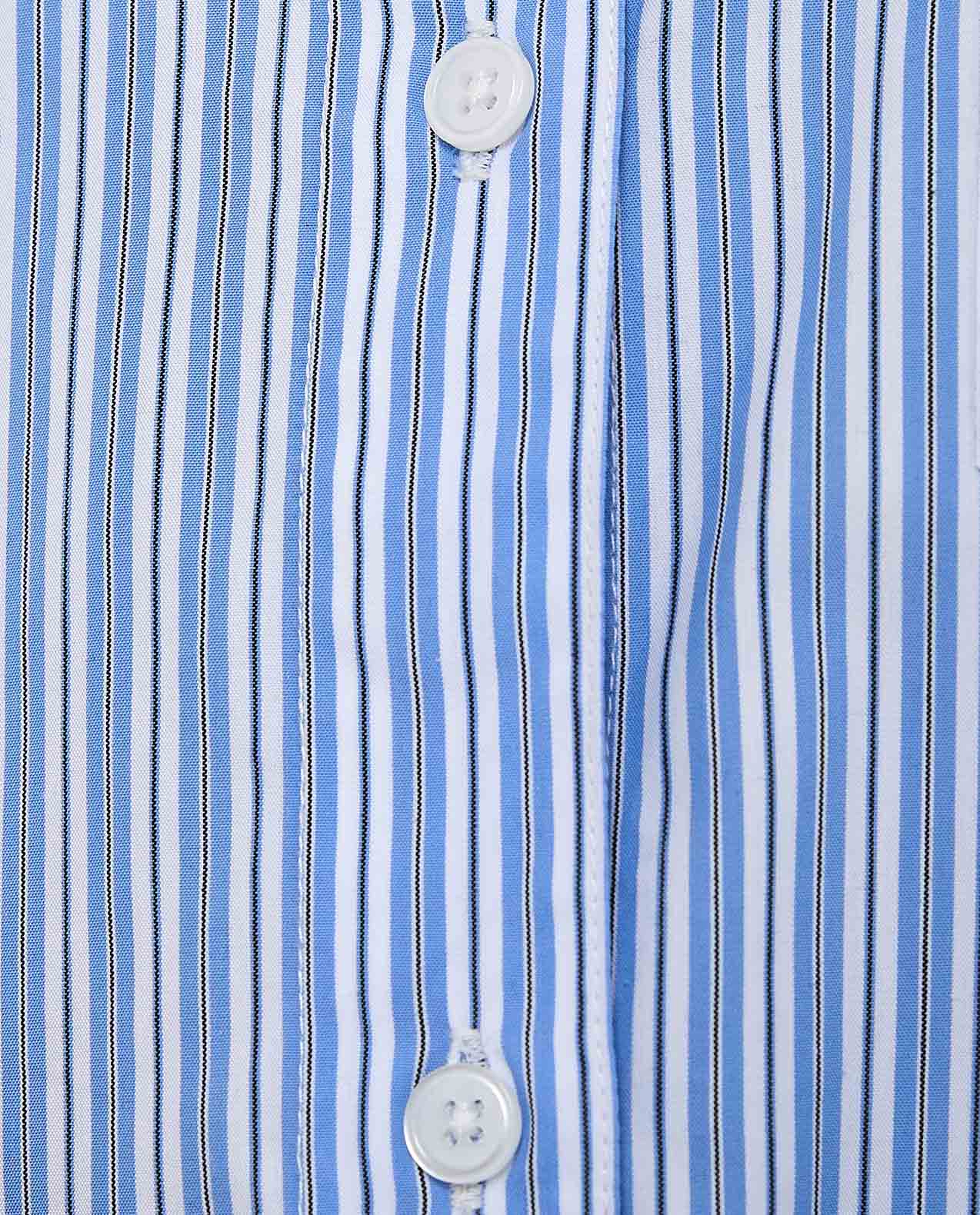 Striped Tunic with Classic Collar and Long Sleeves