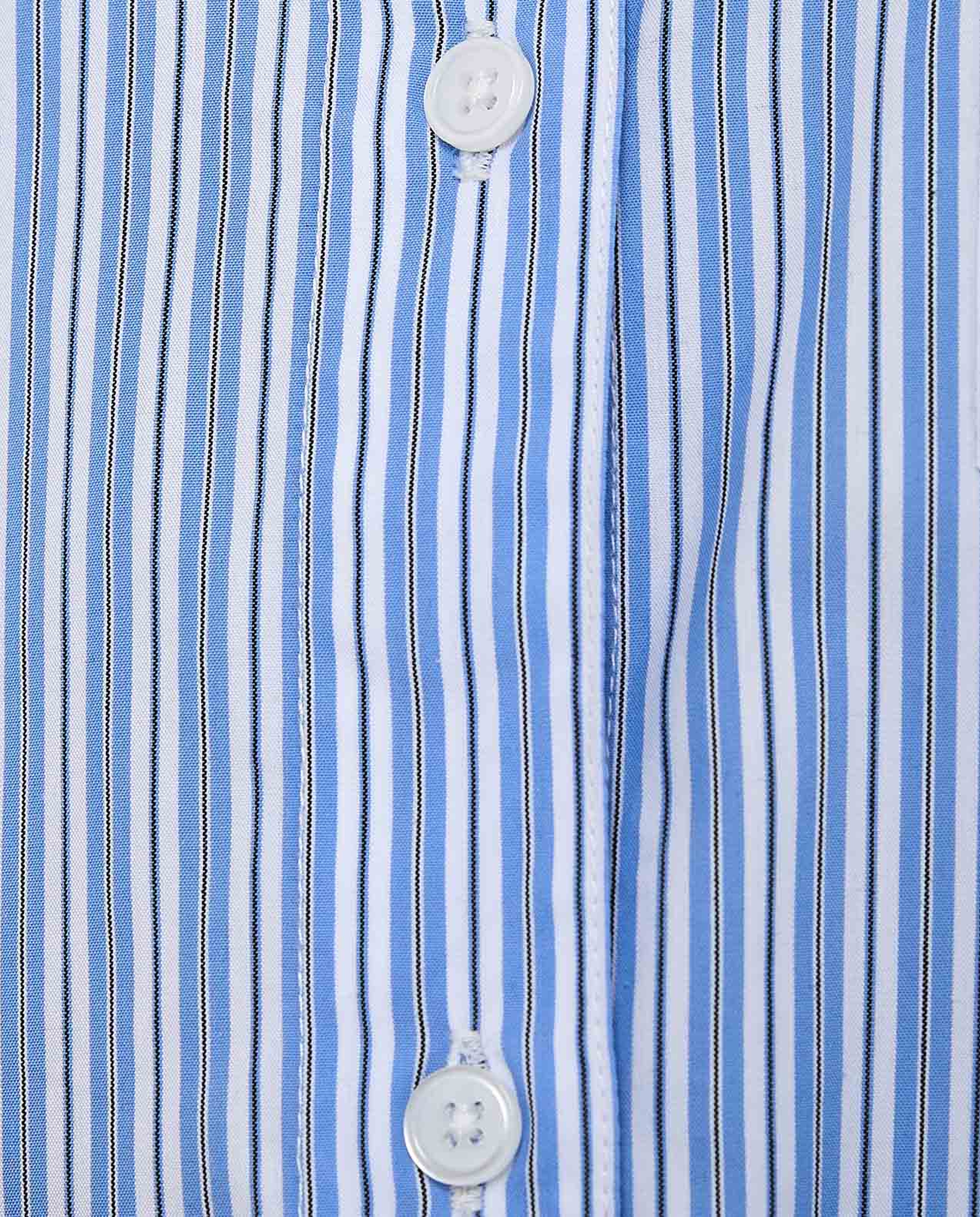 Striped Tunic with Classic Collar and Long Sleeves