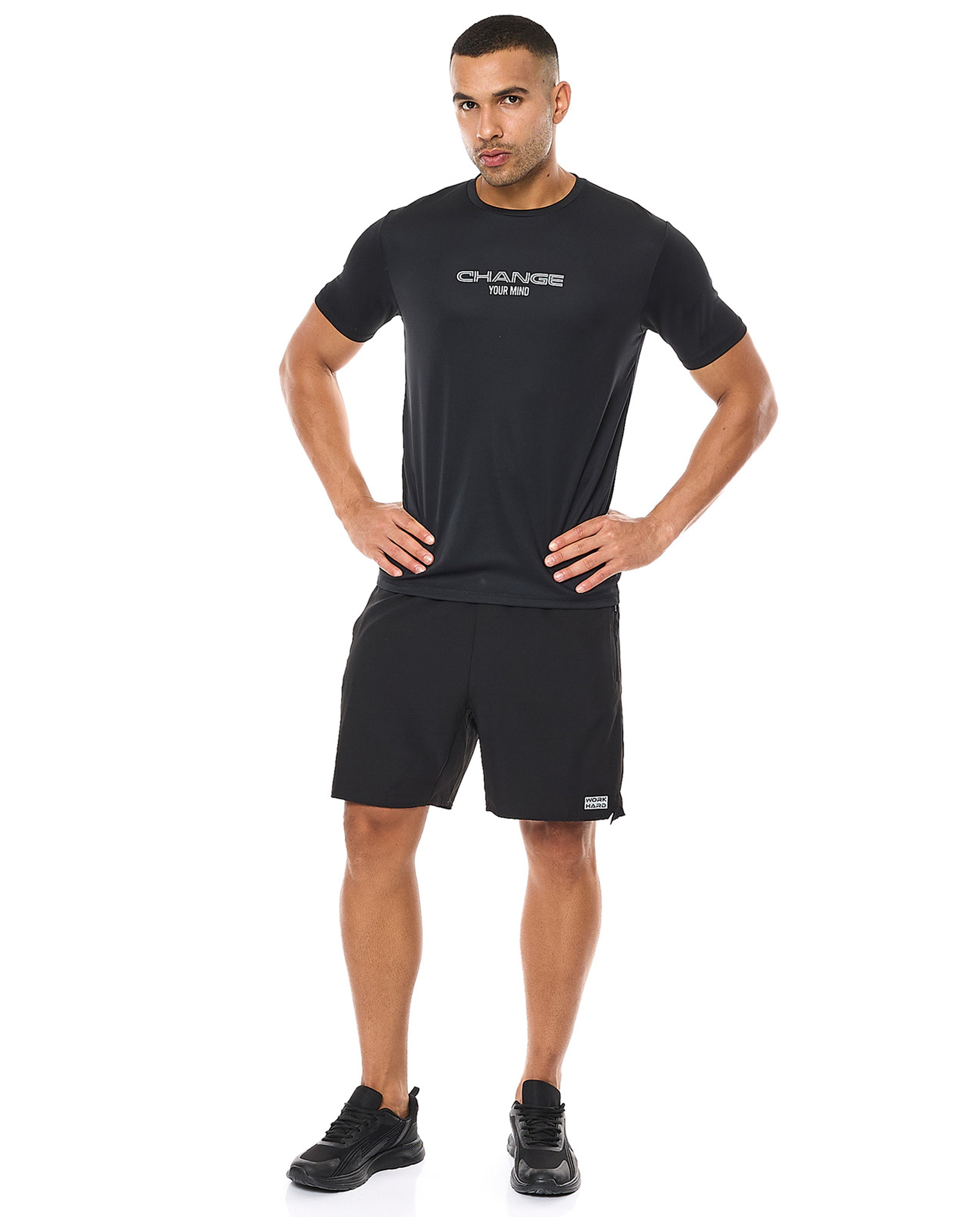 Printed Active T-Shirt with Crew Neck and Short Sleeves