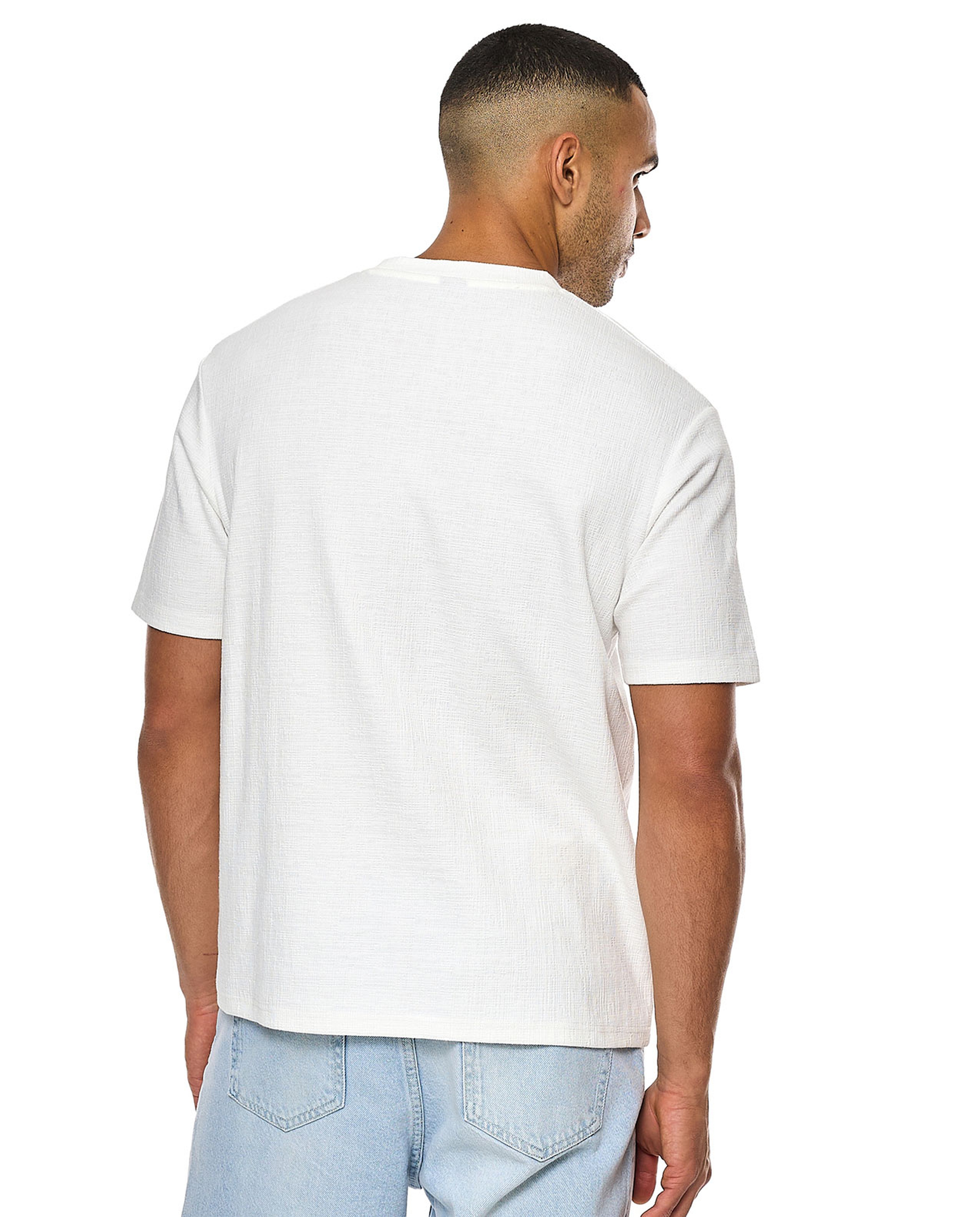 Textured T-Shirt with Crew Neck and Short Sleeves