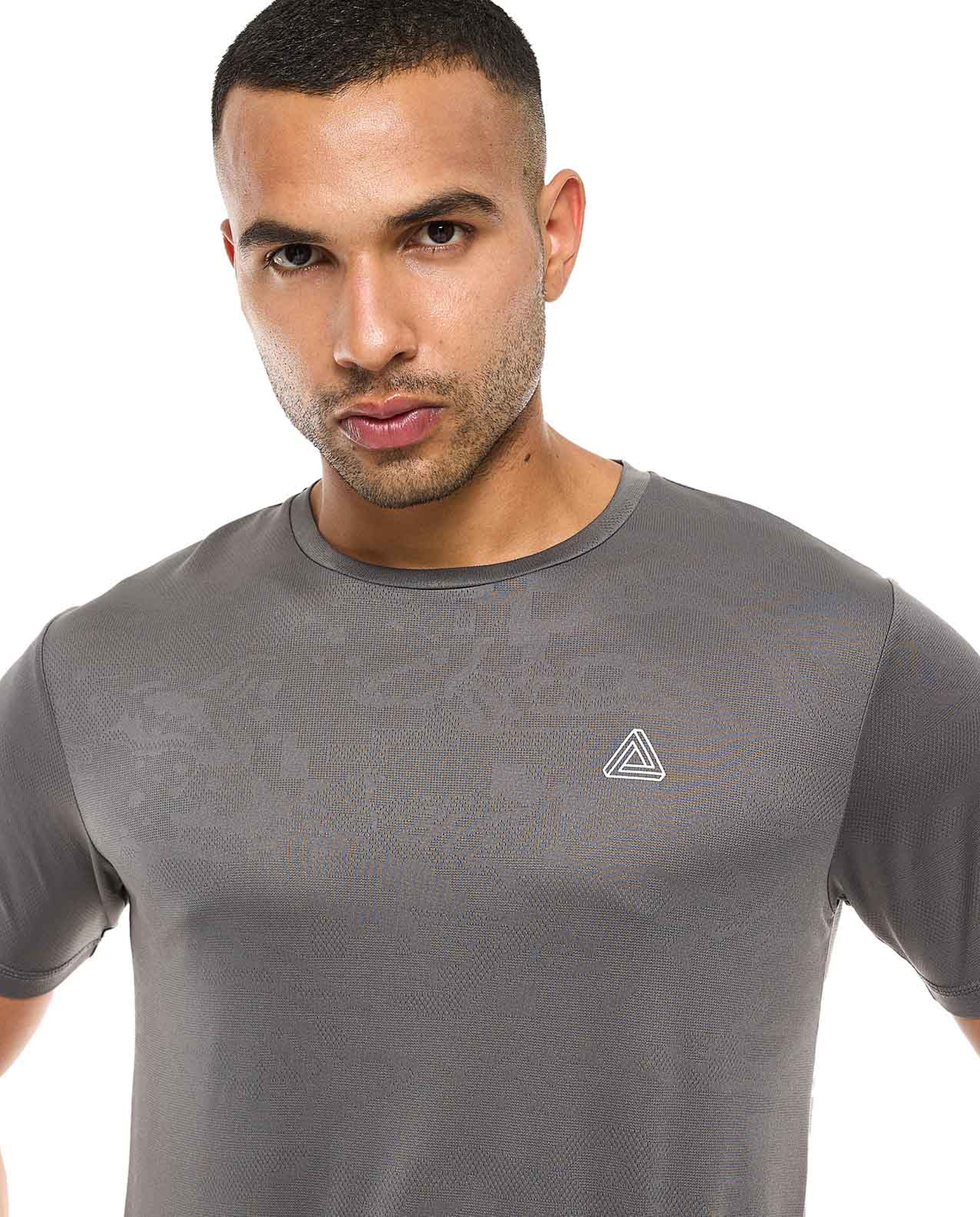 Logo Detail Active T-Shirt with Crew Neck and Short Sleeves