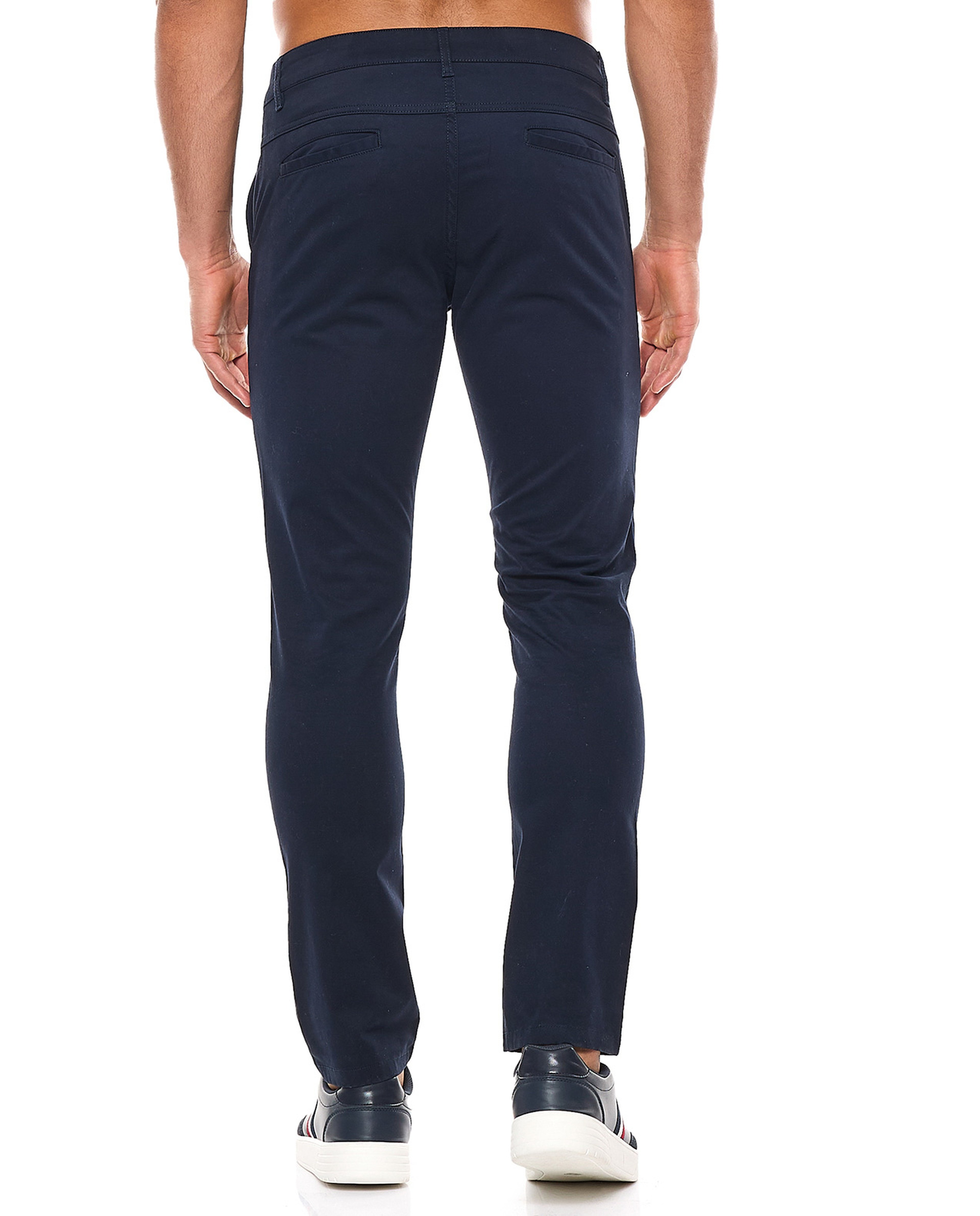 Solid Chino Pants with Button Closure