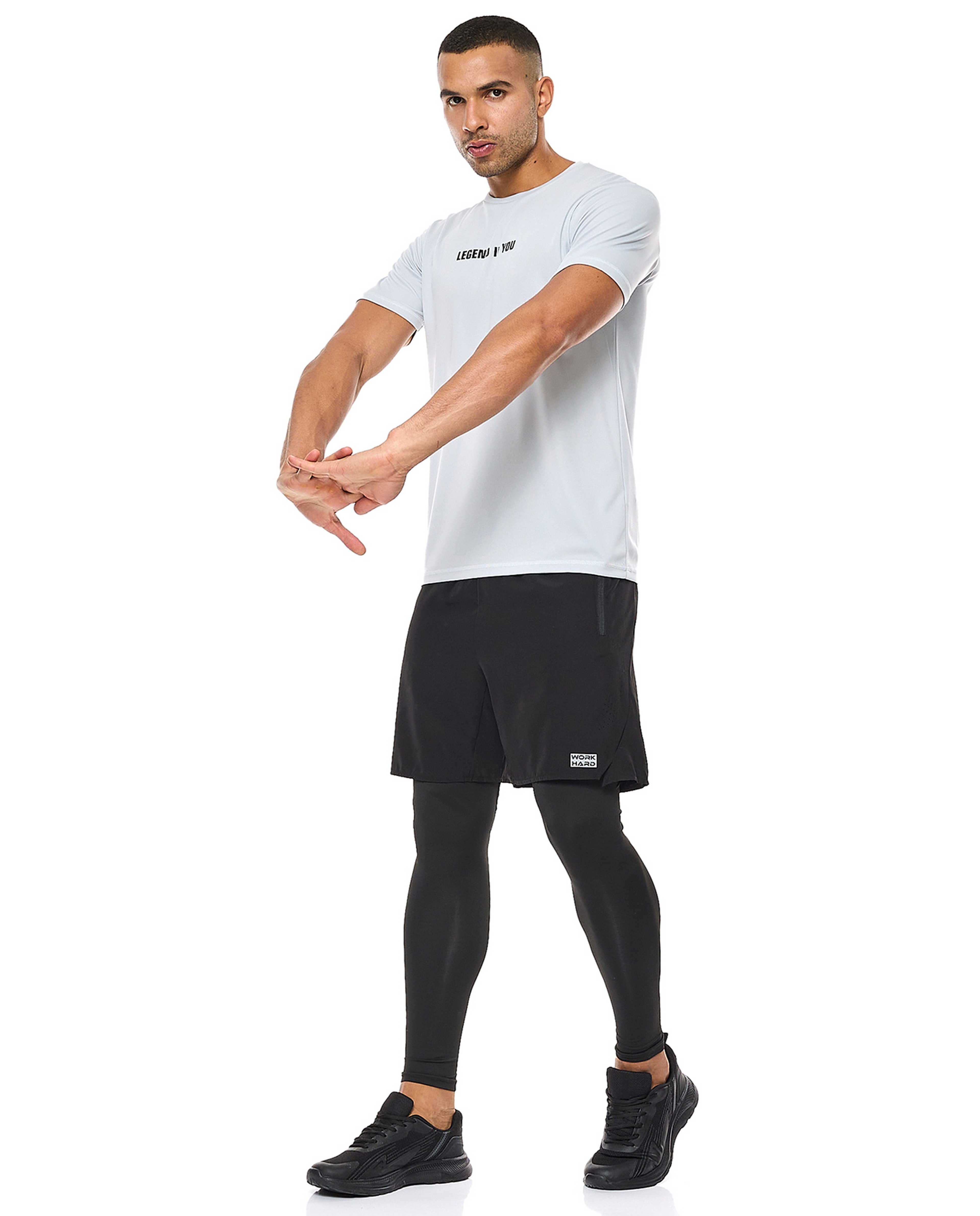 Printed Active T-Shirt with Crew Neck and Short Sleeves