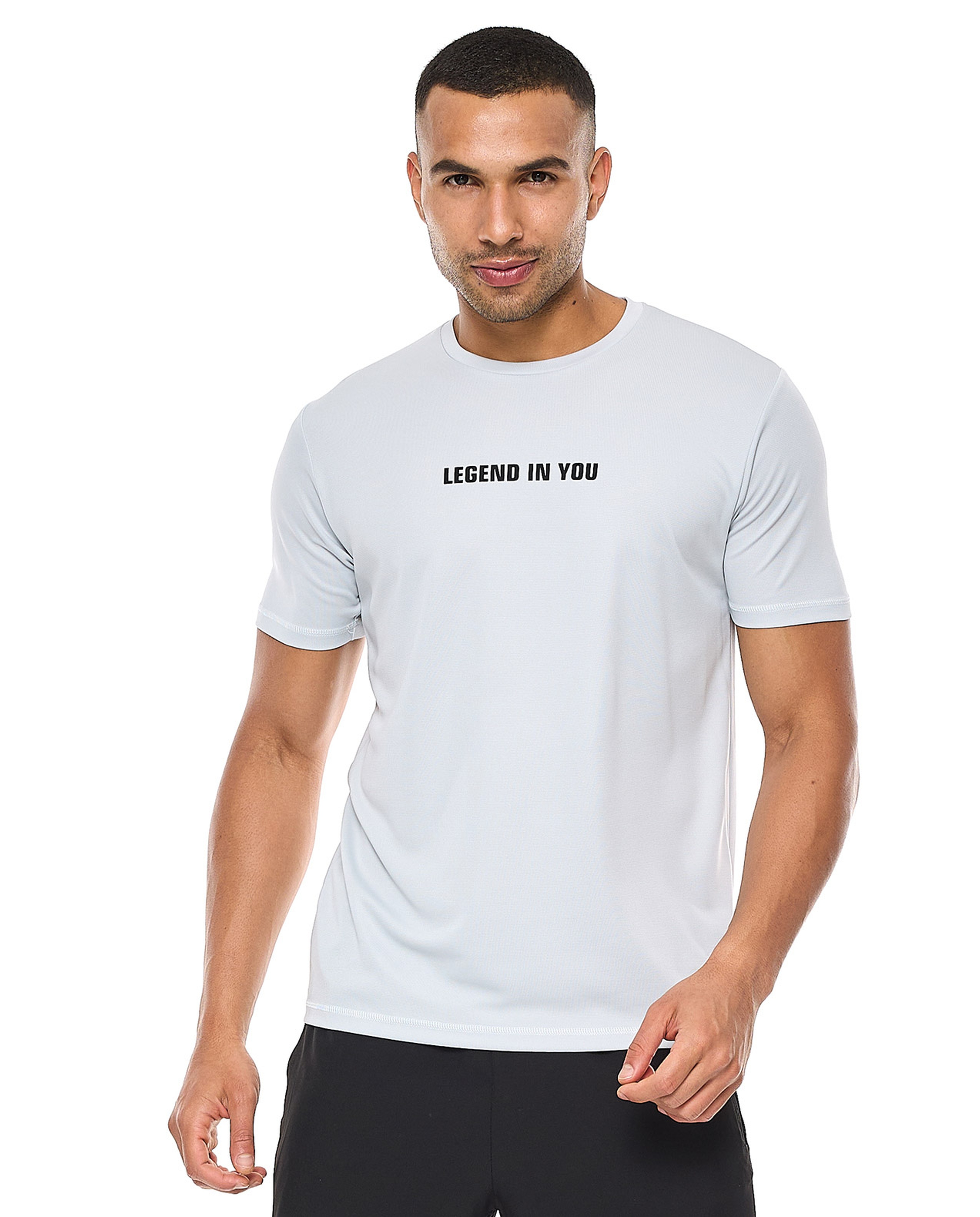 Printed Active T-Shirt with Crew Neck and Short Sleeves