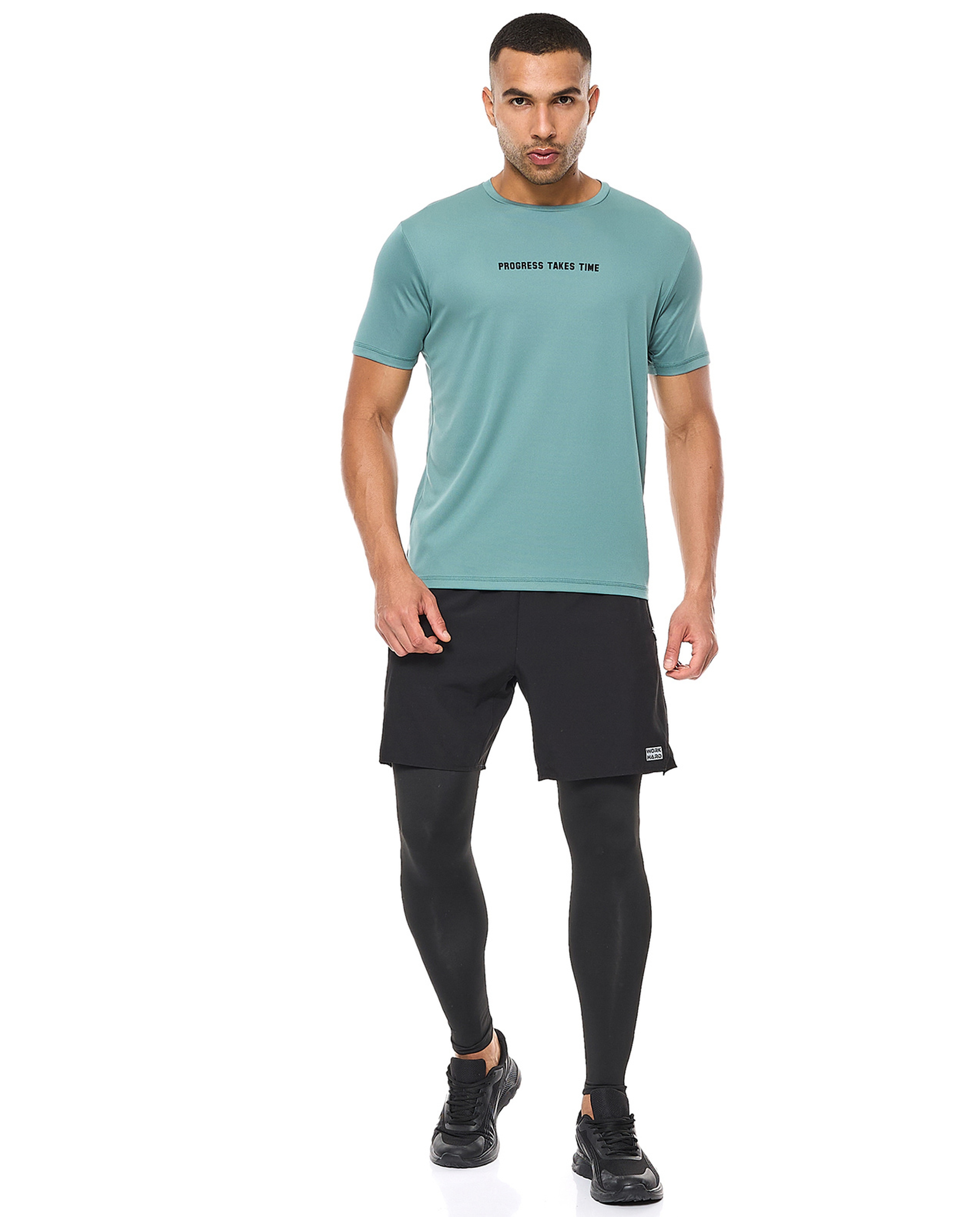 Printed Active T-Shirt with Crew Neck and Short Sleeves