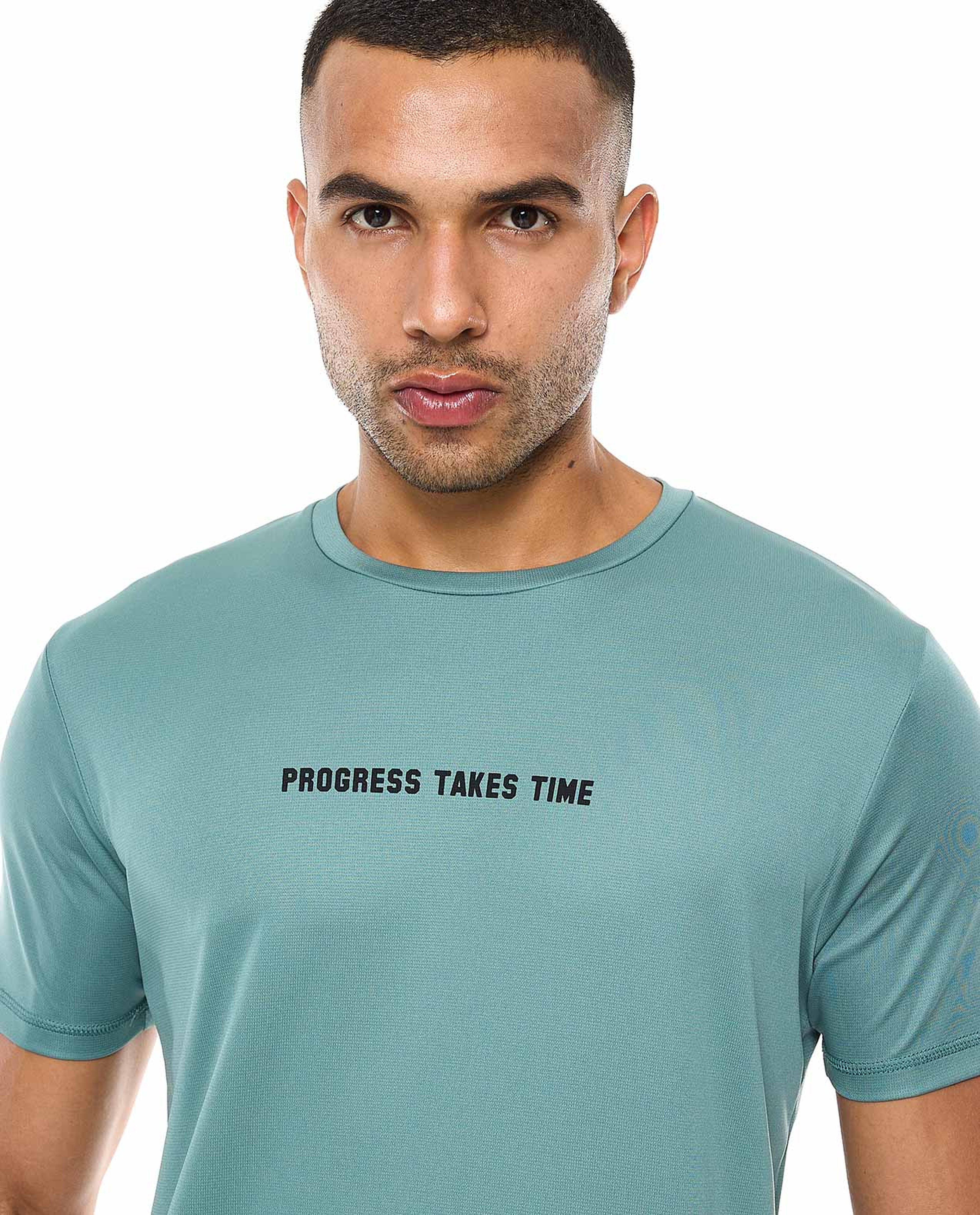 Printed Active T-Shirt with Crew Neck and Short Sleeves