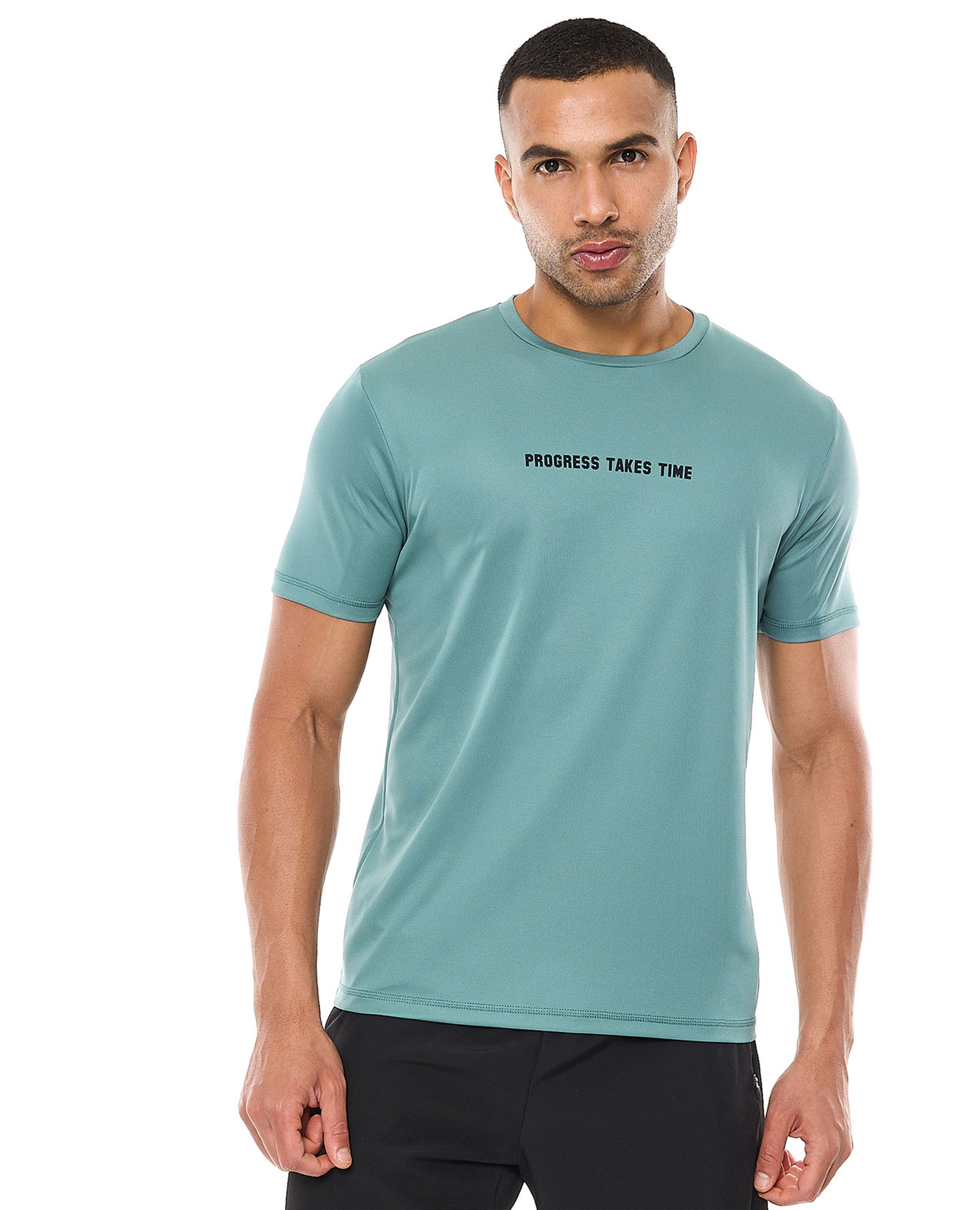 Printed Active T-Shirt with Crew Neck and Short Sleeves