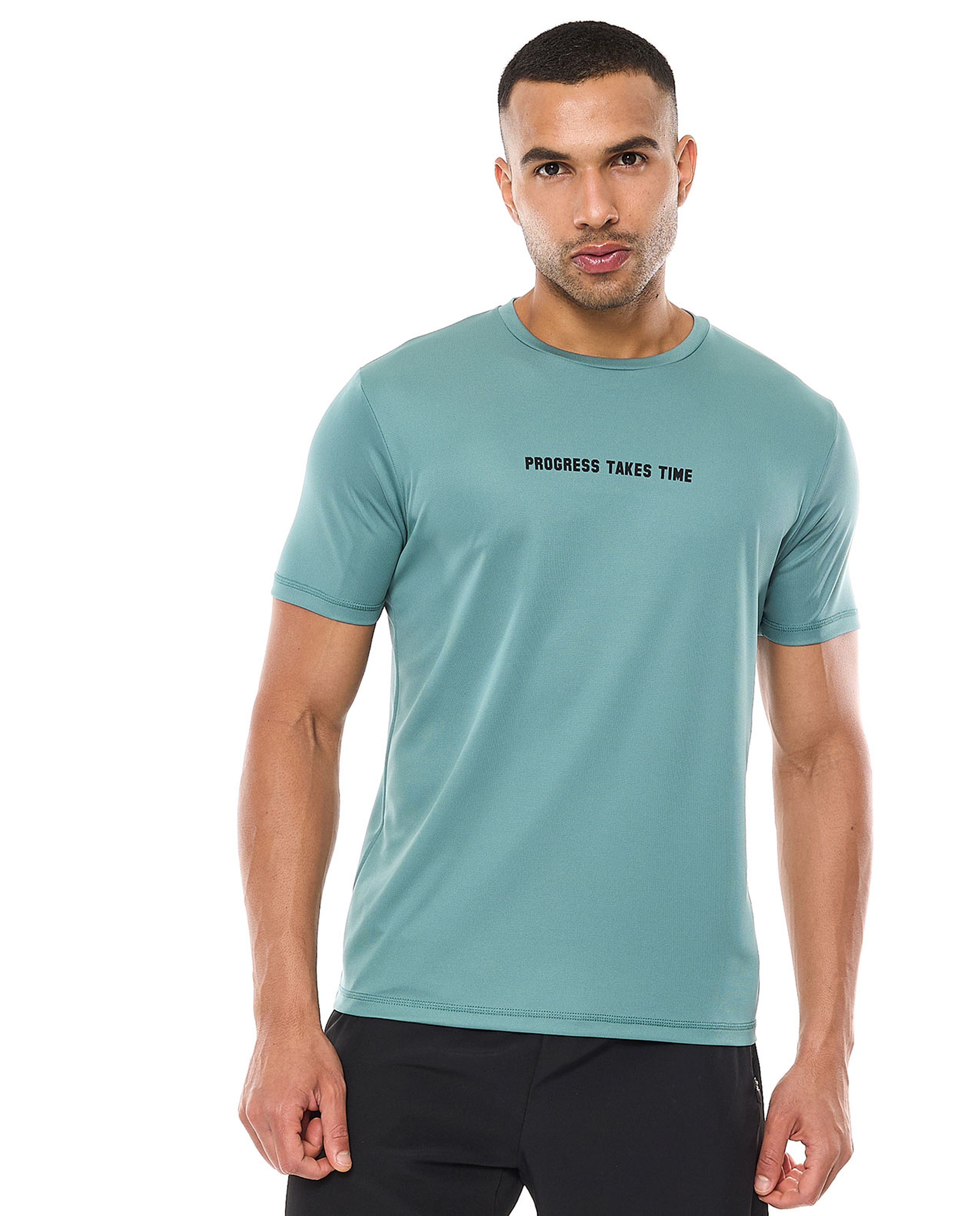 Printed Active T-Shirt with Crew Neck and Short Sleeves