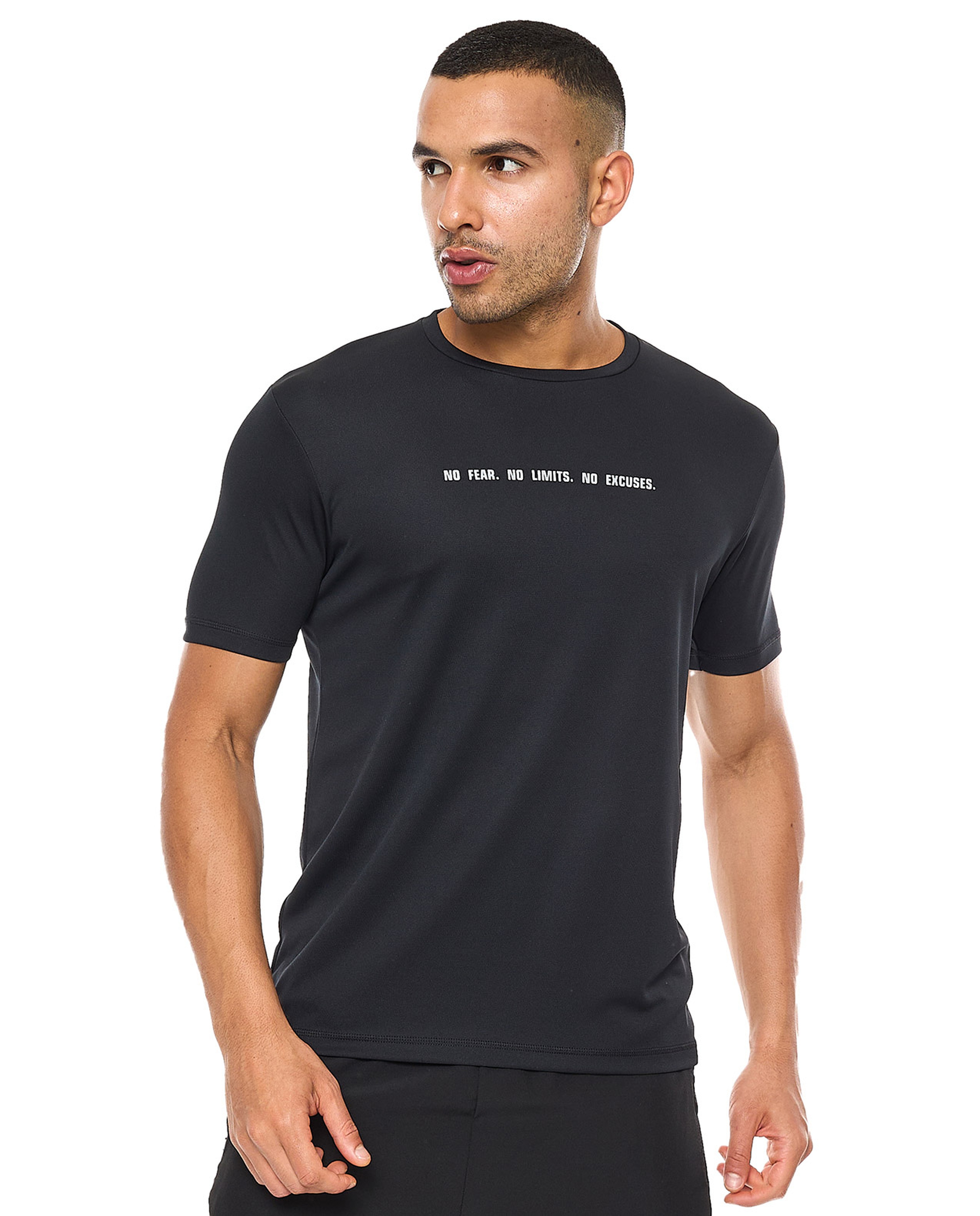 Printed Active T-Shirt with Crew Neck and Short Sleeves