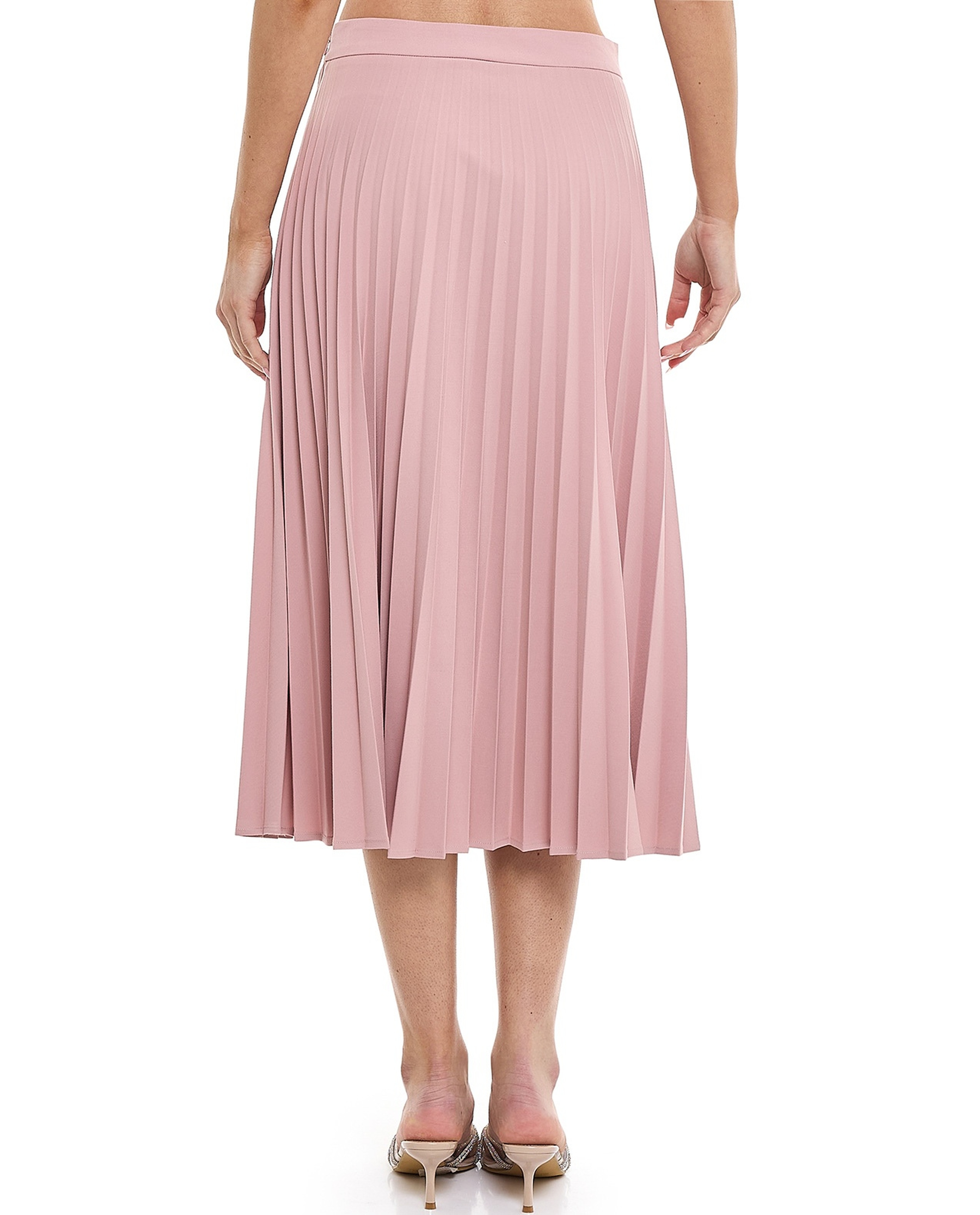 Pleated Midi Skirt with Zip Closure