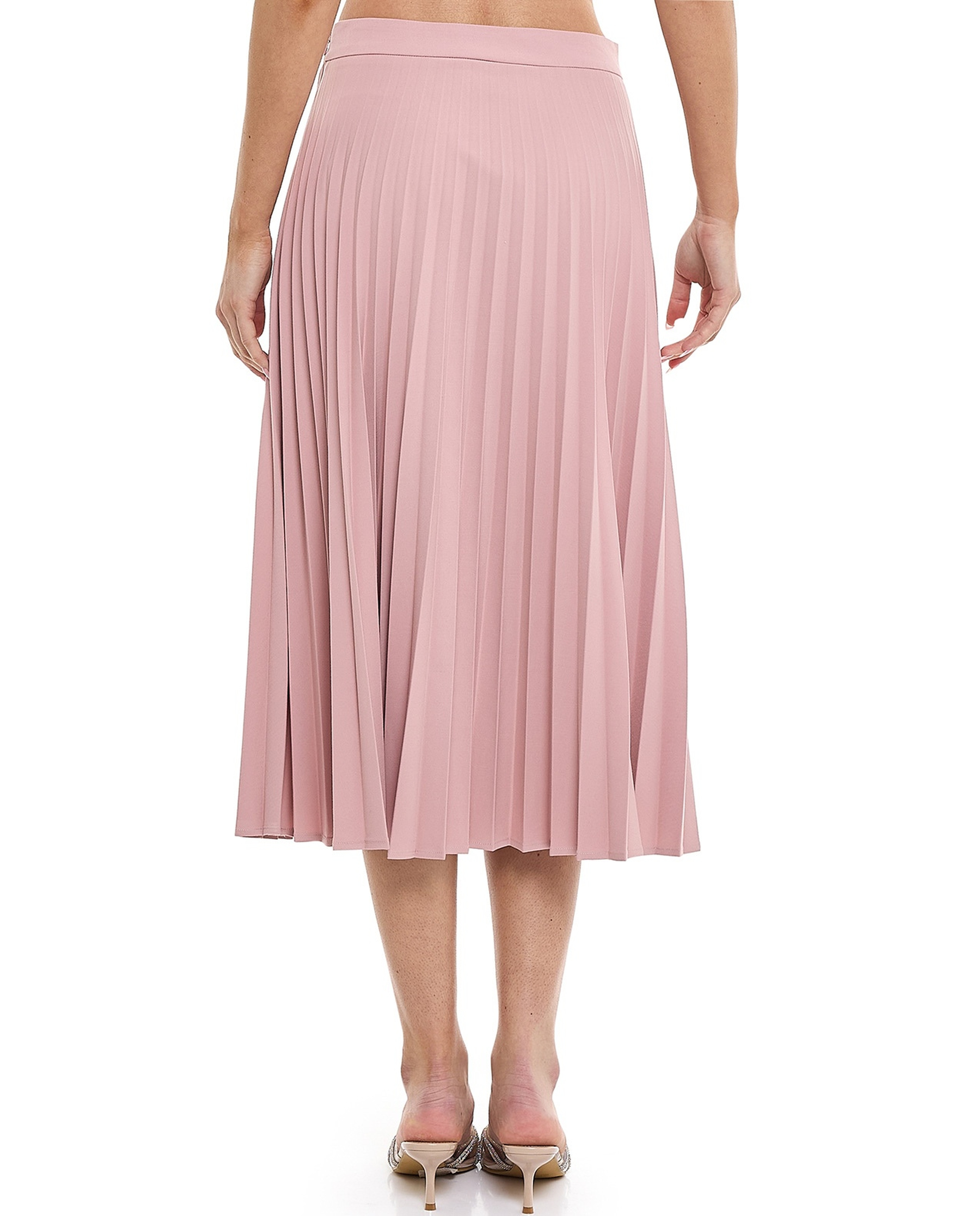 Pleated Midi Skirt with Zip Closure